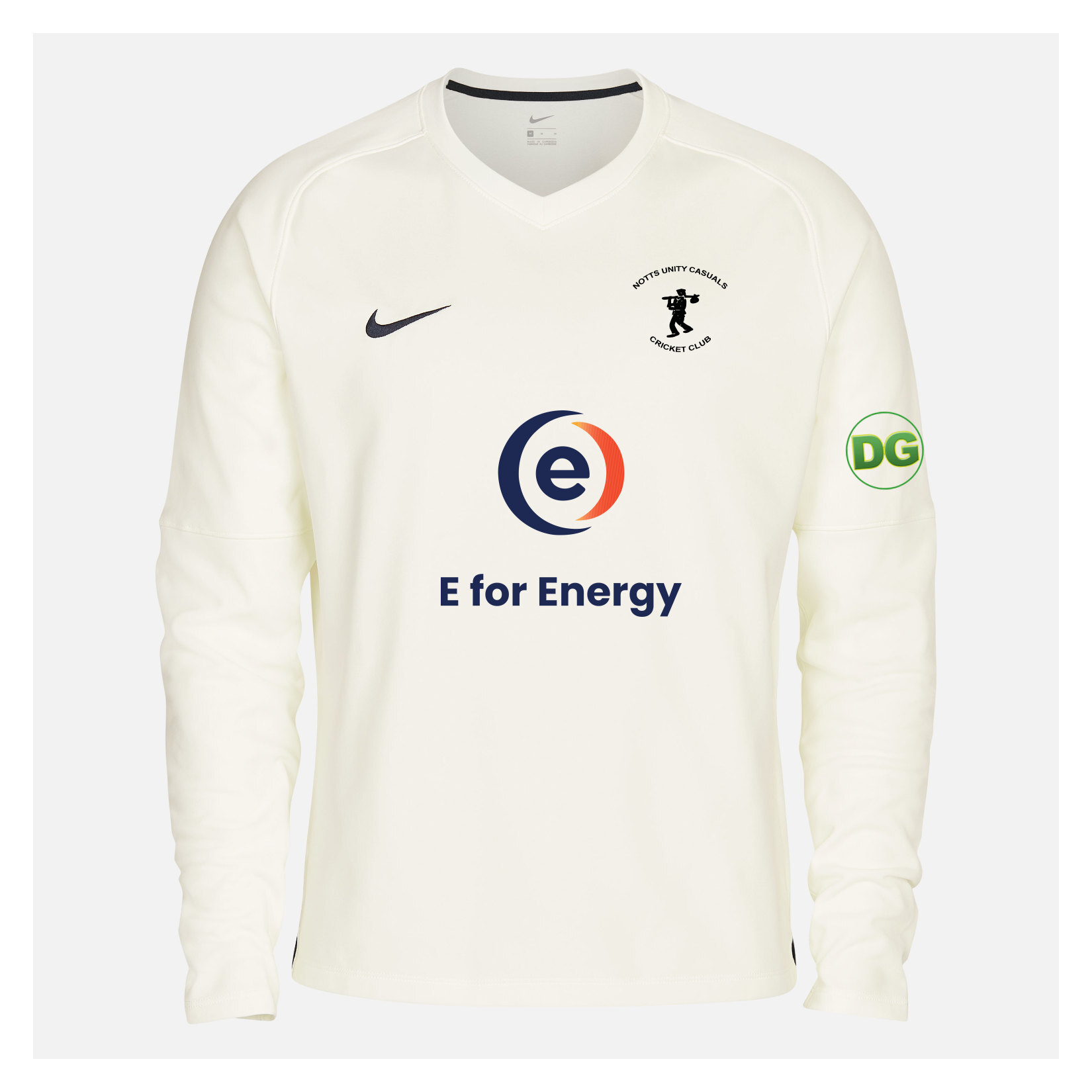Zelus-Nike Cricket Long Sleeve Thermal Top - Sail/Obsidian