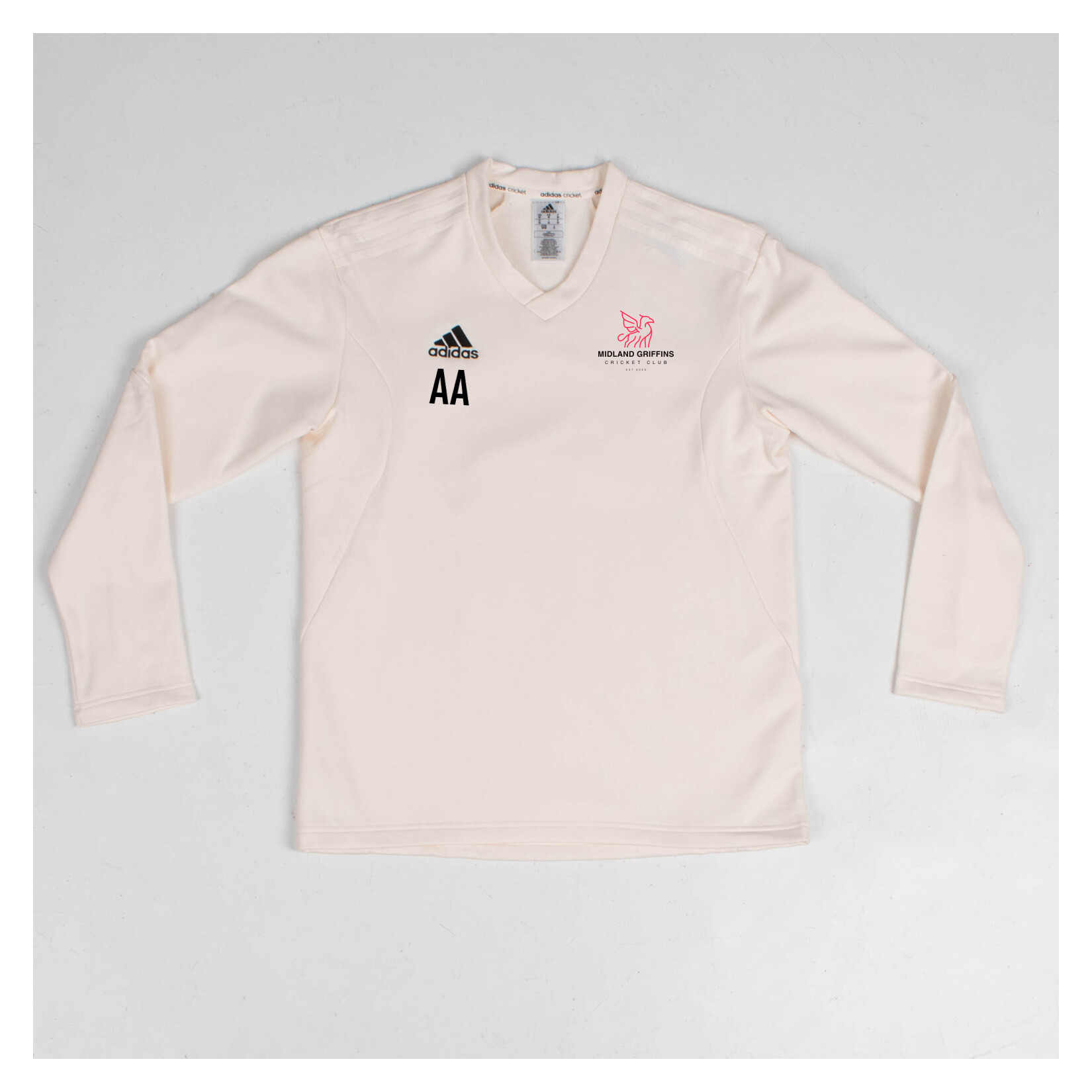 adidas-SS Elite Long Sleeve Cricket Sweater - Chalk