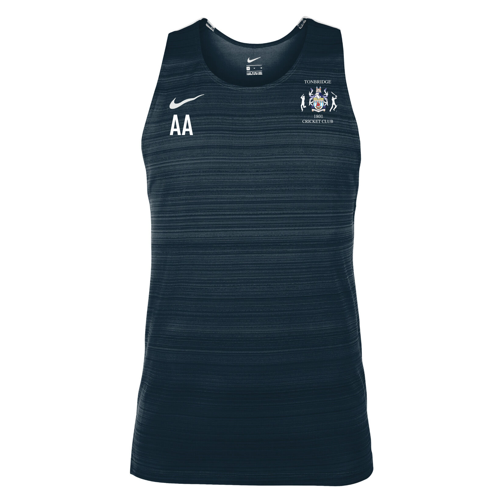 Zelus-Nike Dry Miler Mens Singlet - Obsidian/White