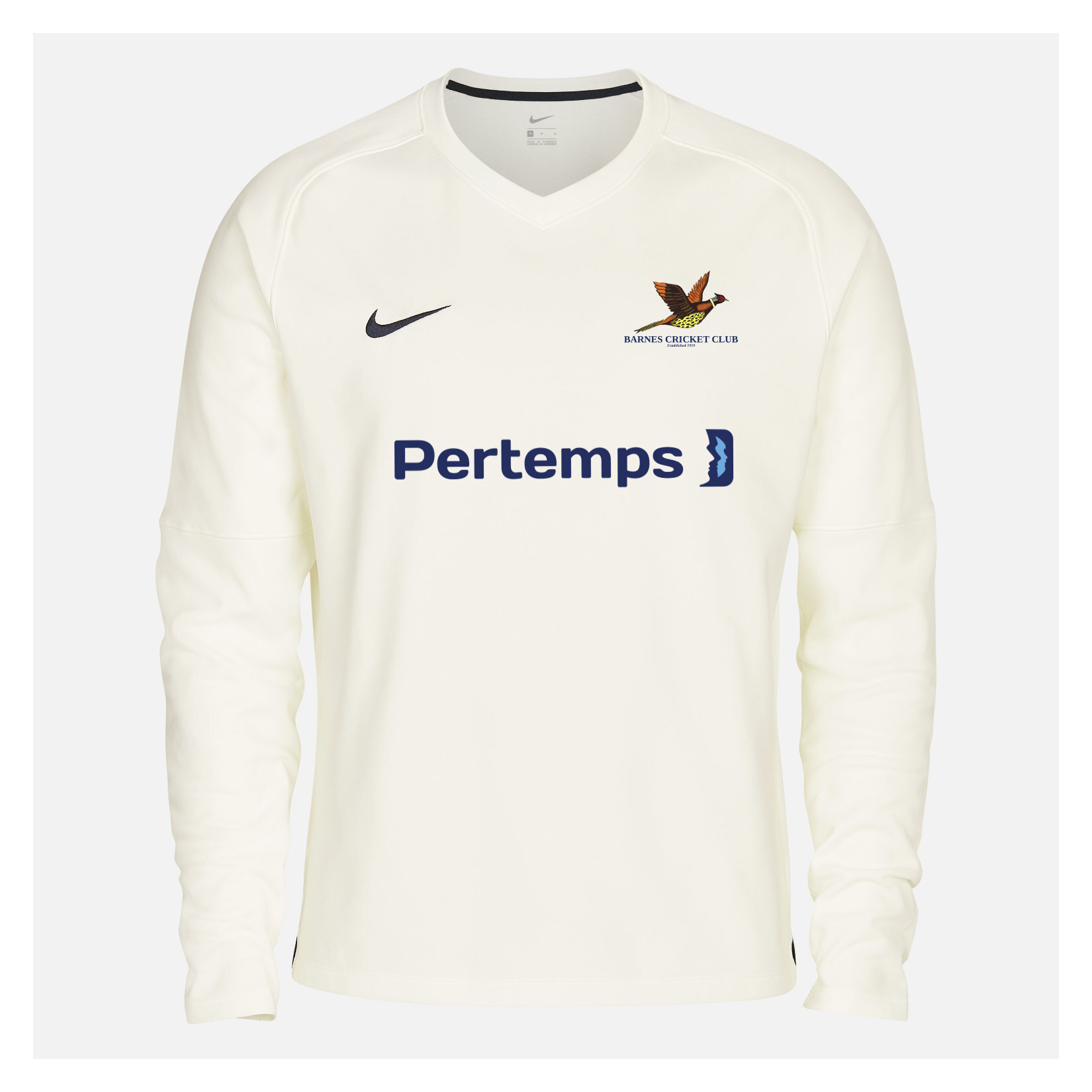 Zelus-Nike Cricket Long Sleeve Thermal Top - Sail/Obsidian