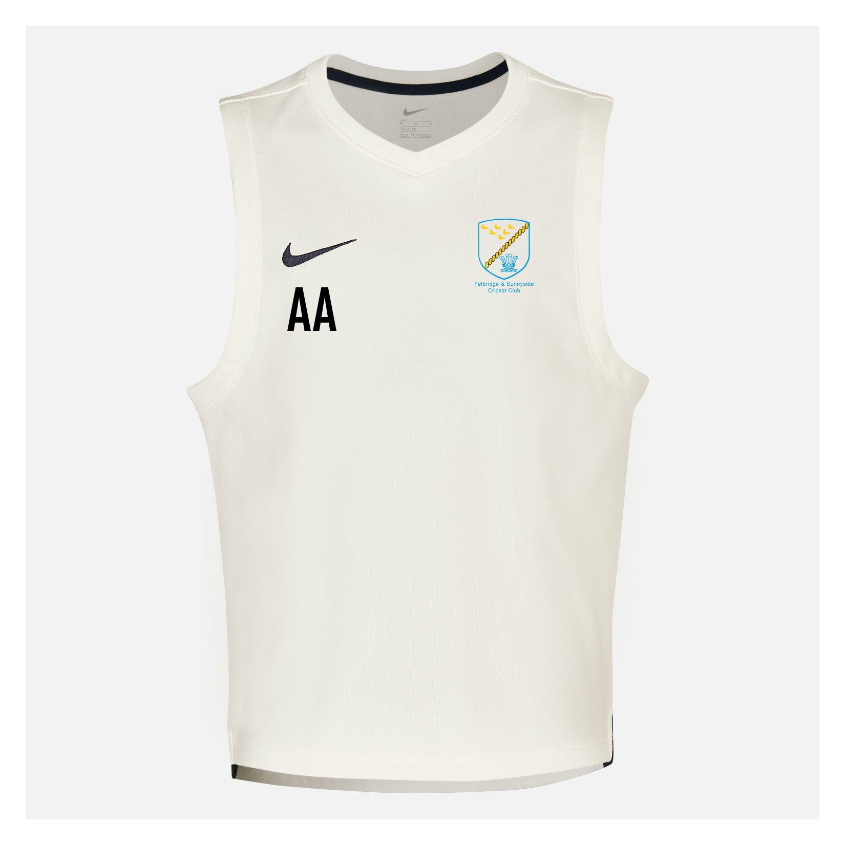 Zelus-Nike Cricket Sleeveless Thermal Top - Sail/Obsidian