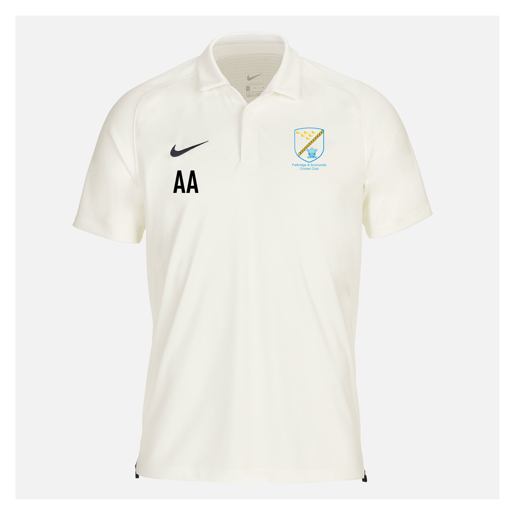 Zelus-Nike Cricket Short Sleeve Game Polo - Sail/Obsidian
