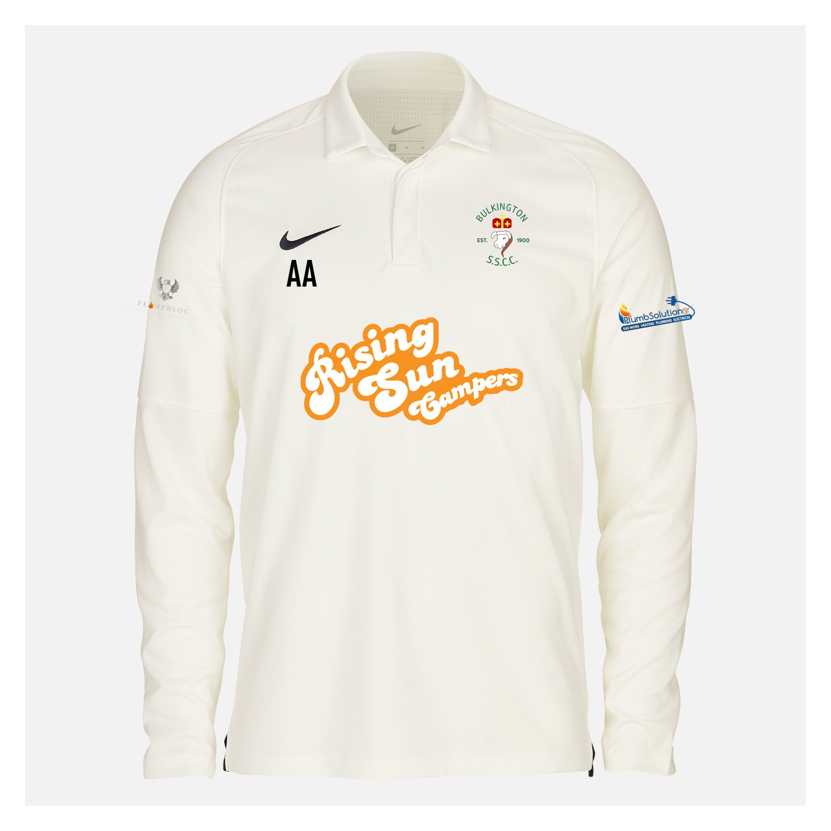 Zelus-Nike Cricket Long Sleeve Game Polo - Sail/Obsidian