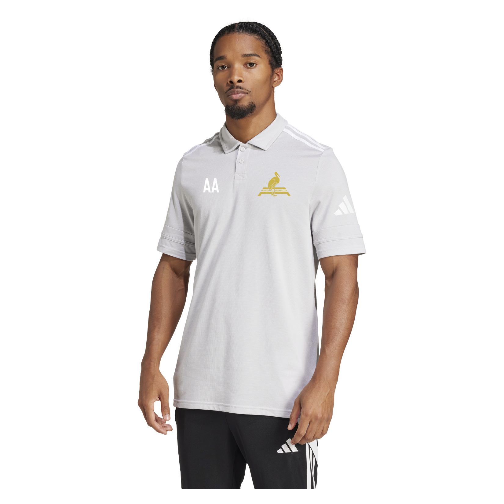 adidas Squadra 25 Cotton Polo - Team Light Grey/White