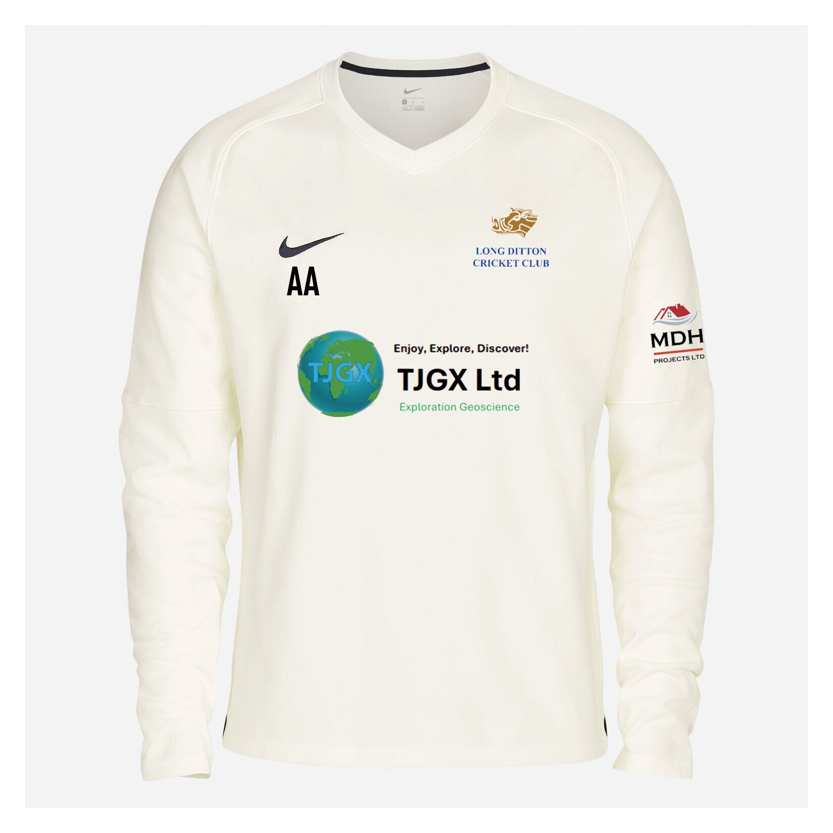 Zelus-Nike Cricket Long Sleeve Thermal Top - Sail/Obsidian