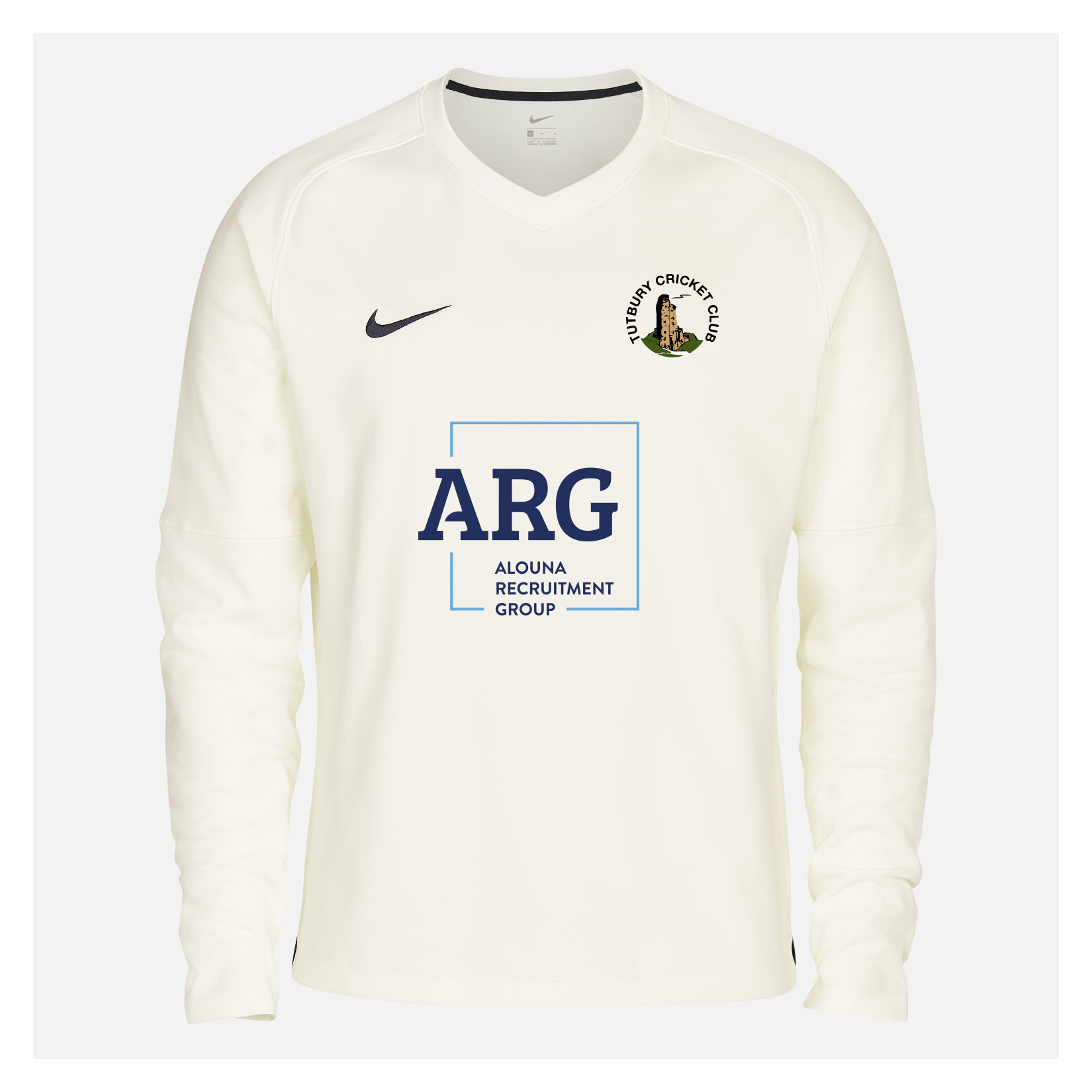 Zelus-Nike Cricket Long Sleeve Thermal Top - Sail/Obsidian