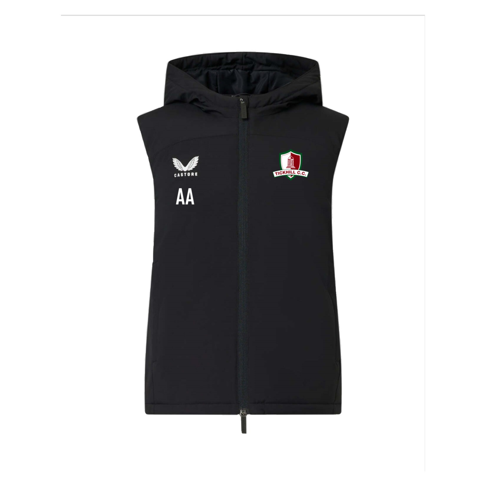 Castore Padded Gilet with Hood - Black/White