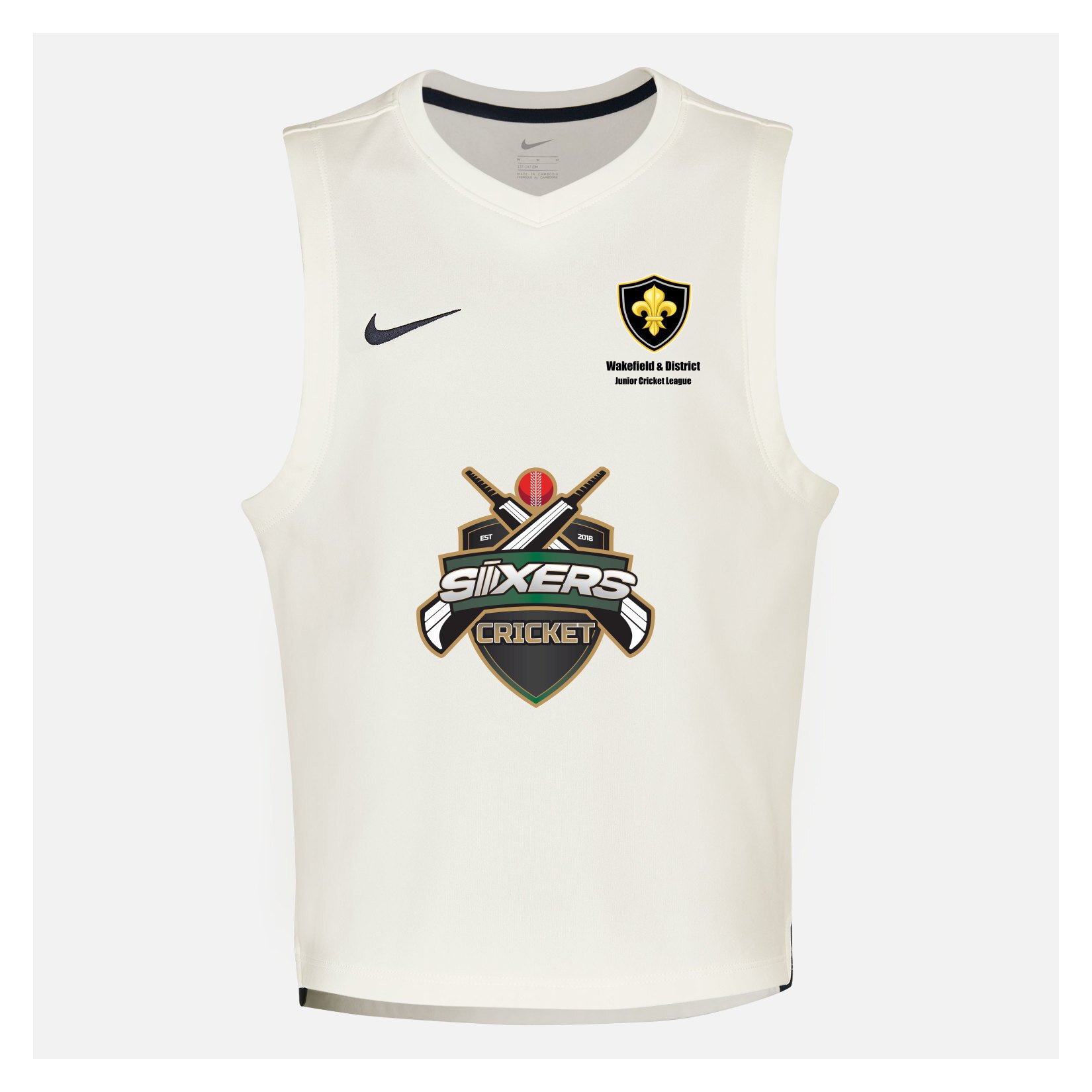 Zelus-Nike Cricket Sleeveless Thermal Top - Sail/Obsidian