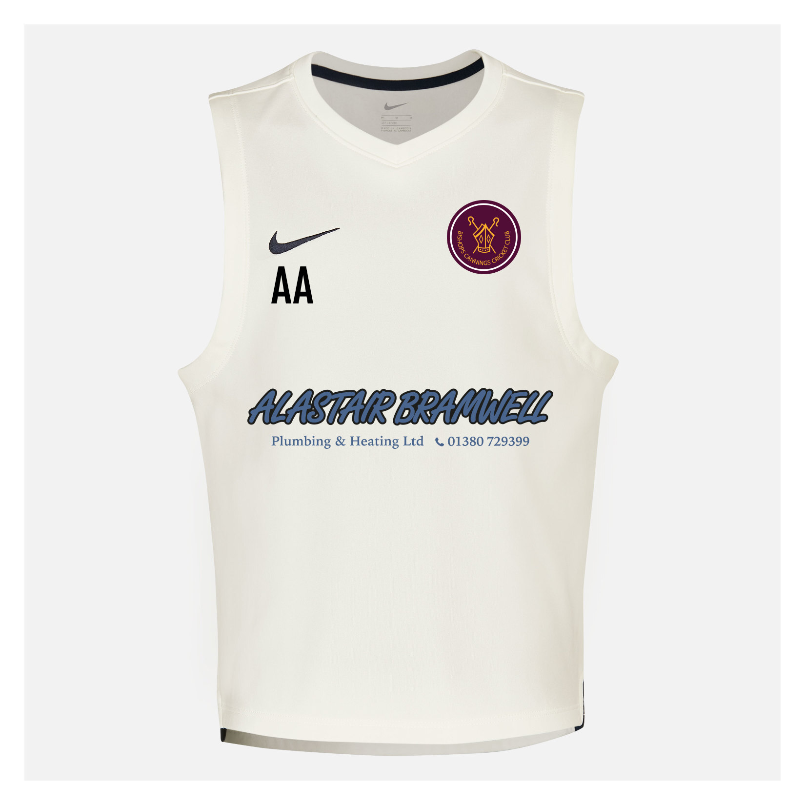 Zelus-Nike Cricket Sleeveless Thermal Top - Sail/Obsidian