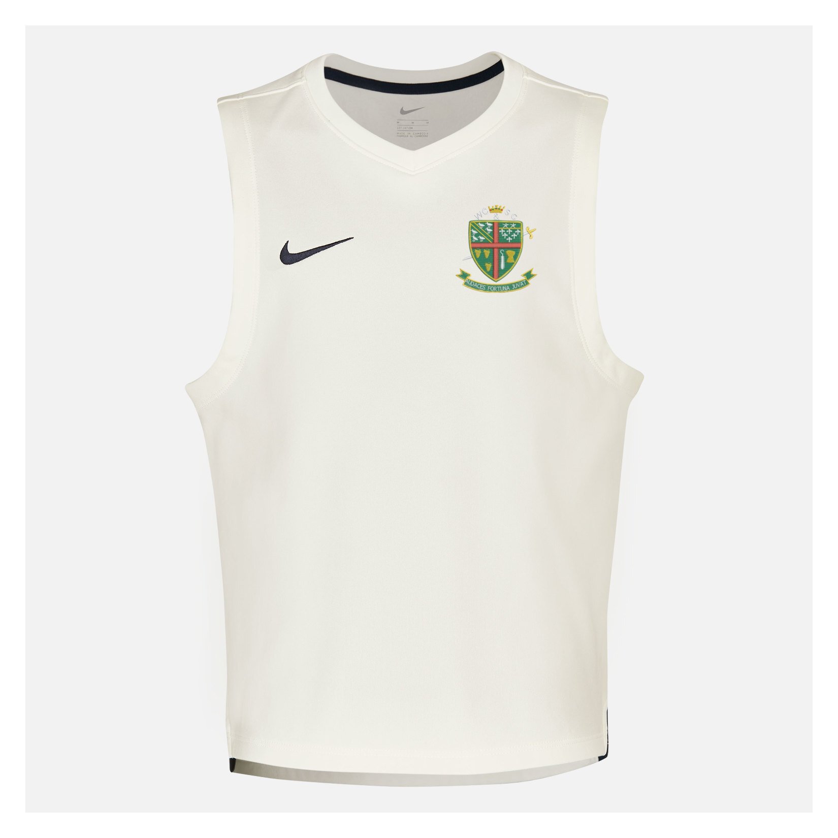 Zelus-Nike Cricket Sleeveless Thermal Top - Sail/Obsidian