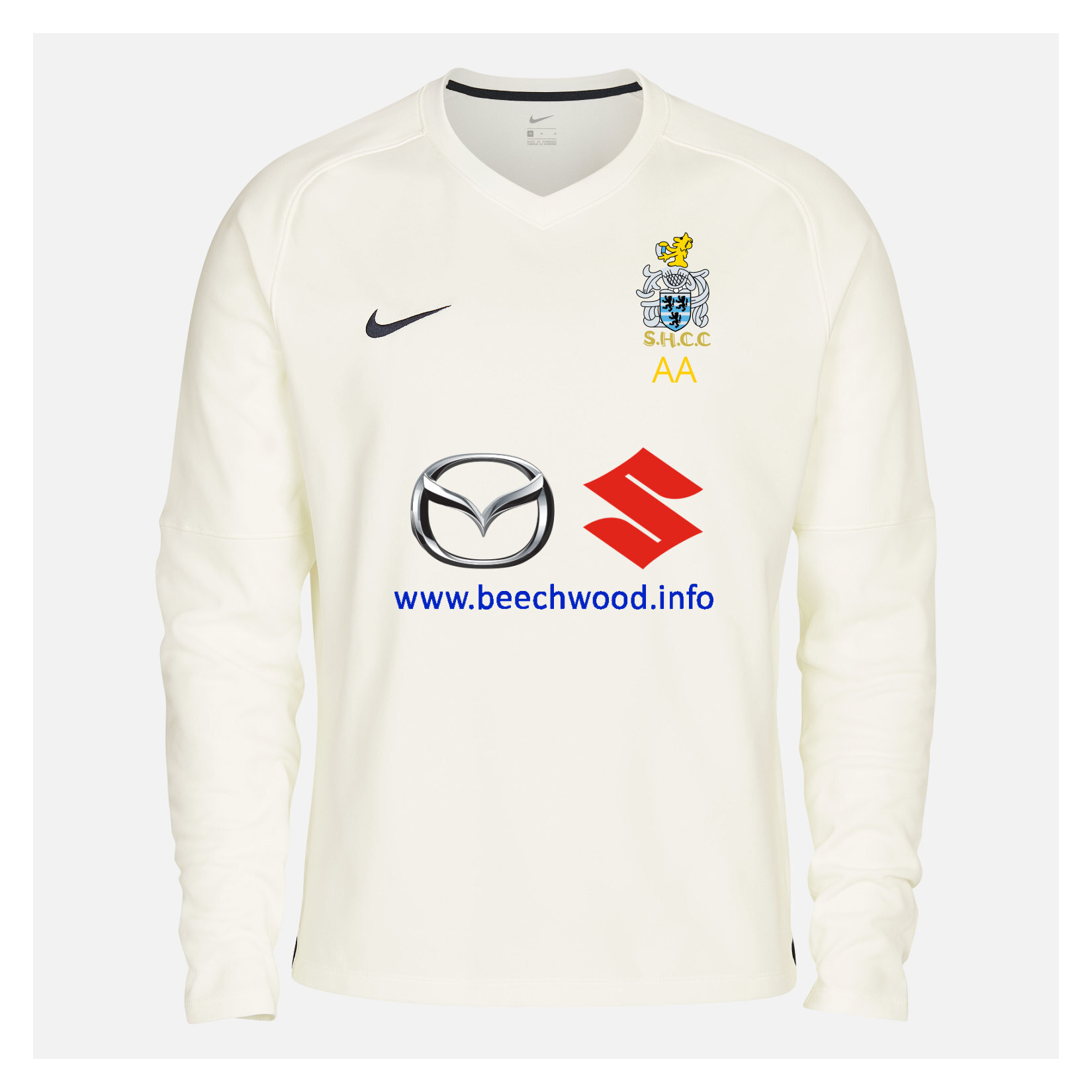 Zelus-Nike Cricket Long Sleeve Thermal Top - Sail/Obsidian