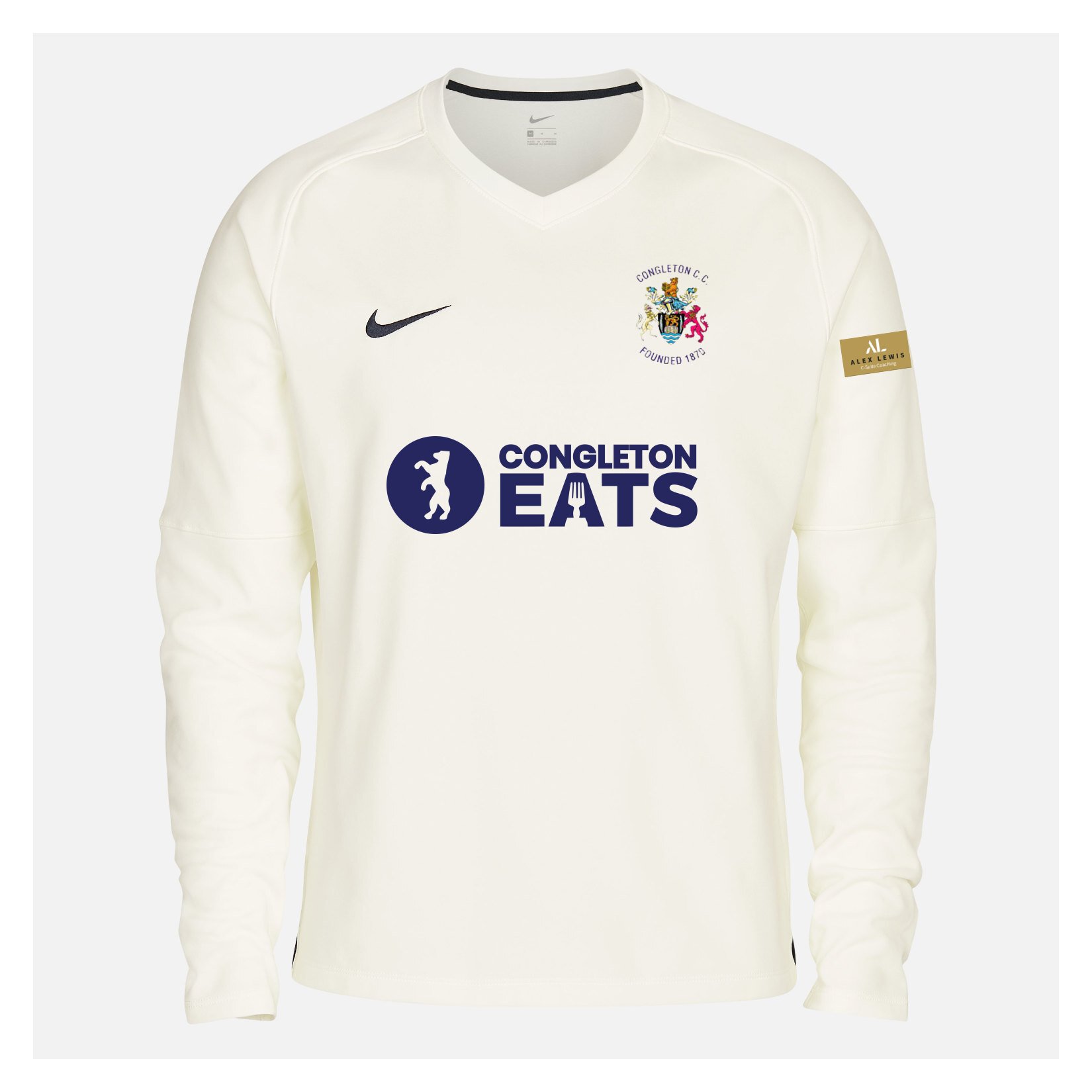 Zelus-Nike Cricket Long Sleeve Thermal Top - Sail/Obsidian