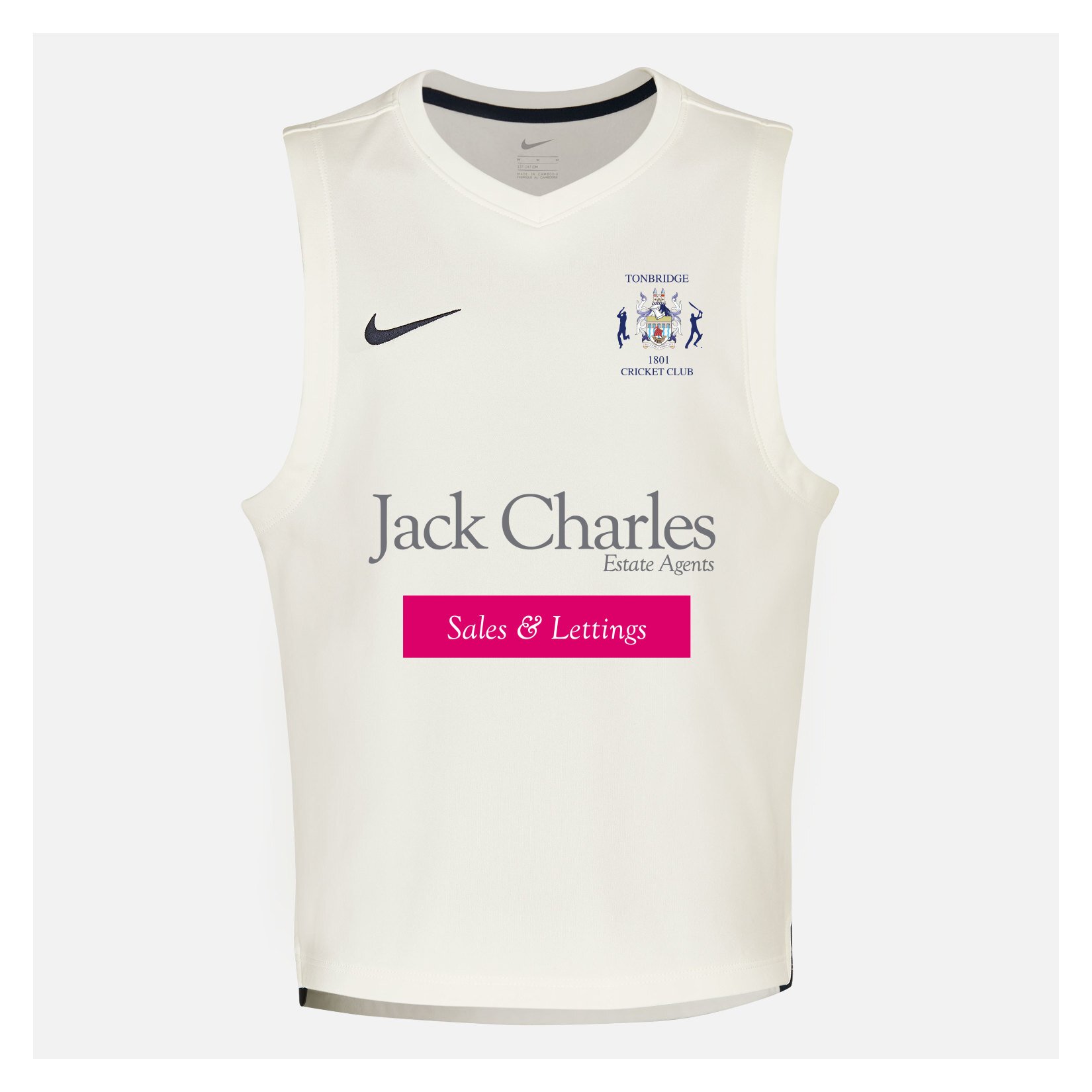 Zelus-Nike Cricket Sleeveless Thermal Top - Sail/Obsidian