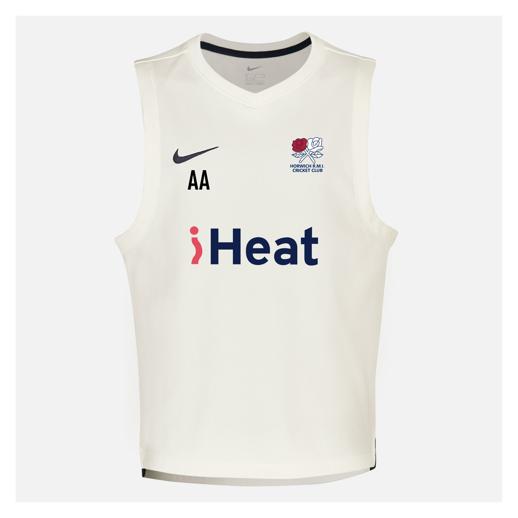 Zelus-Nike Cricket Sleeveless Thermal Top - Sail/Obsidian