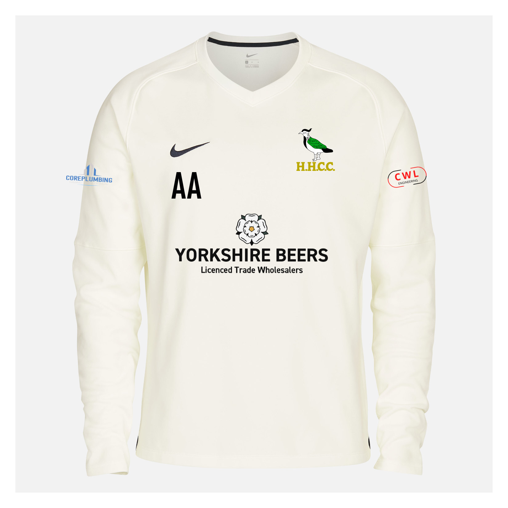 Zelus-Nike Cricket Long Sleeve Thermal Top - Sail/Obsidian