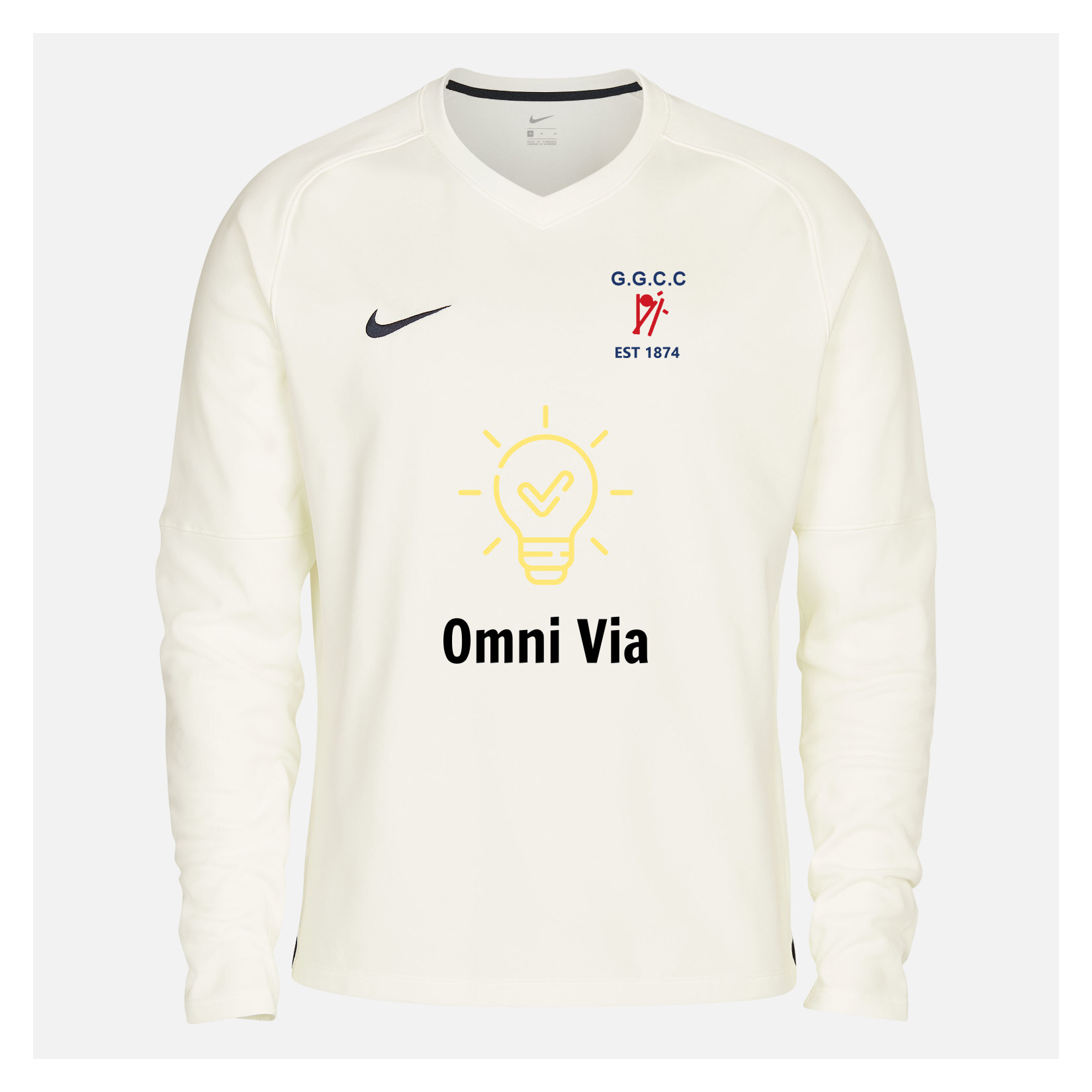 Zelus-Nike Cricket Long Sleeve Thermal Top - Sail/Obsidian