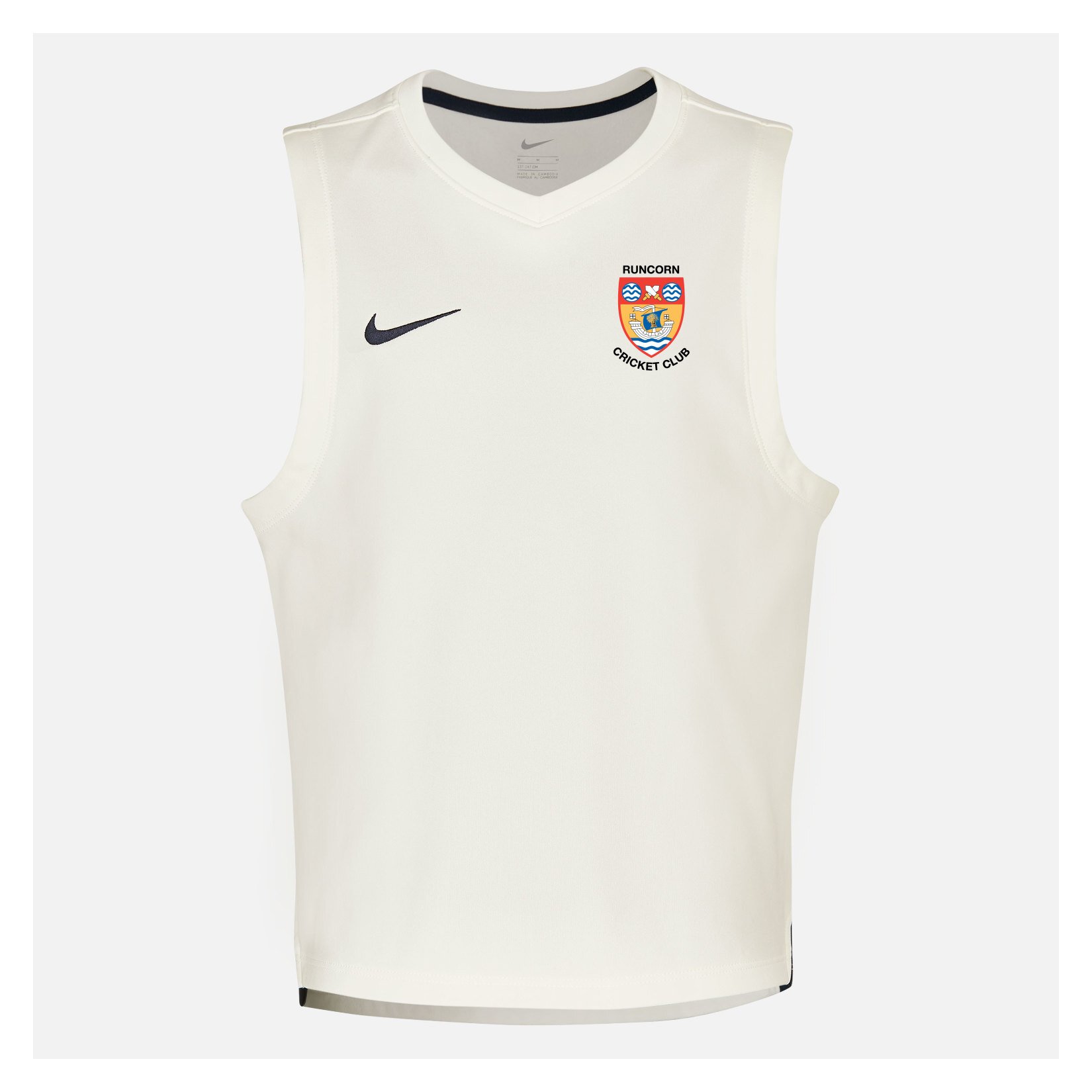 Zelus-Nike Cricket Sleeveless Thermal Top - Sail/Obsidian