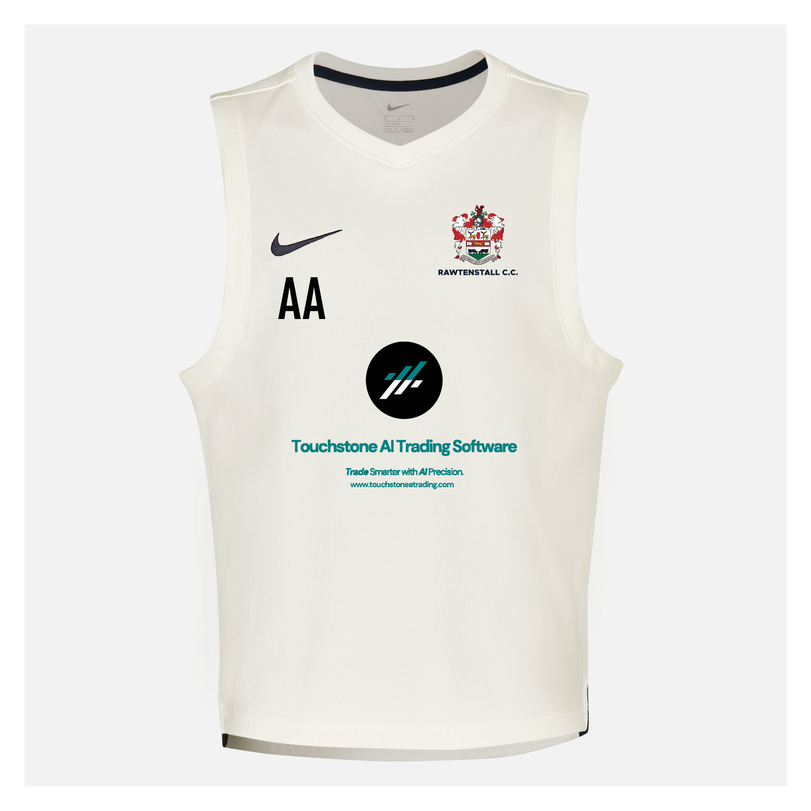 Zelus-Nike Cricket Sleeveless Thermal Top - Sail/Obsidian