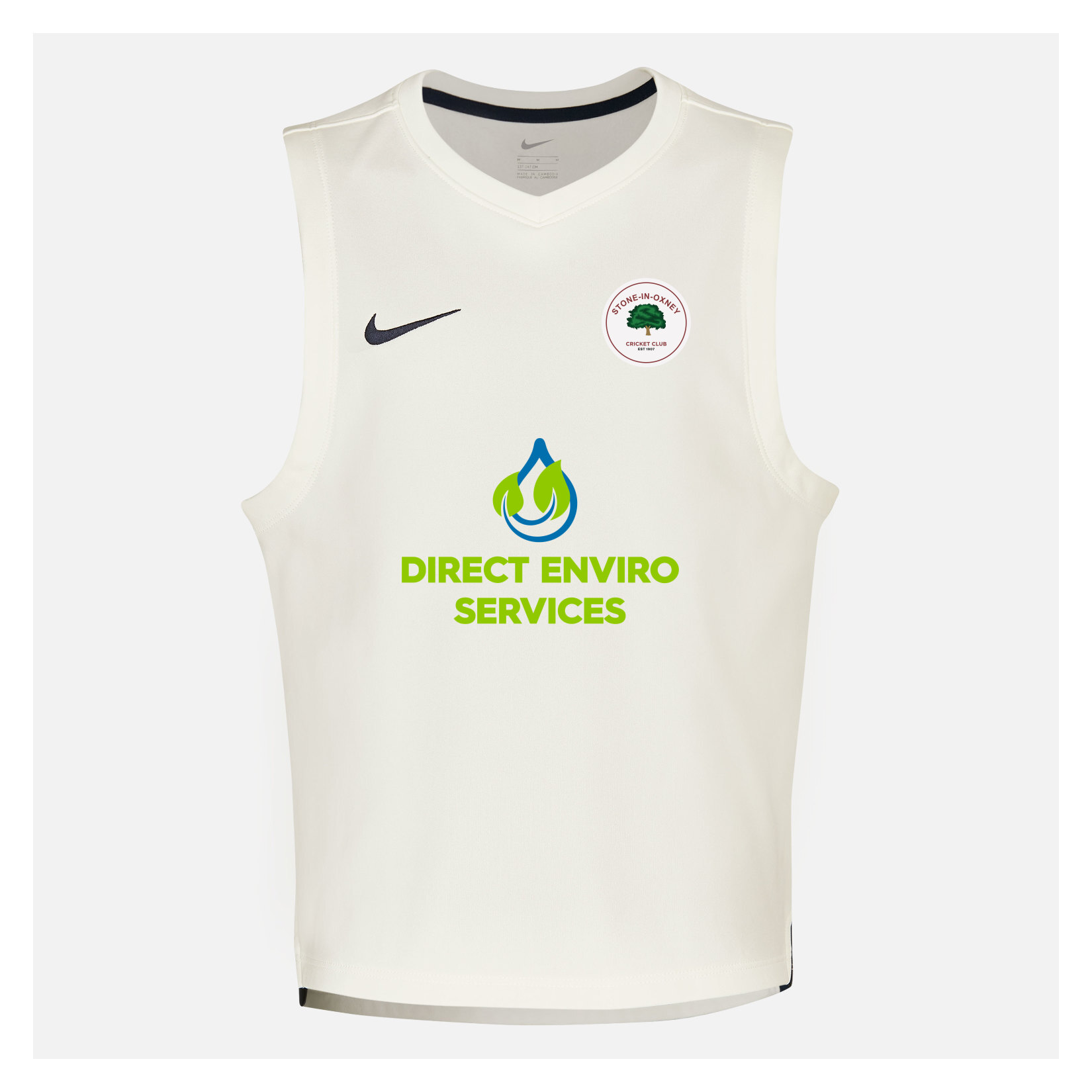Zelus-Nike Cricket Sleeveless Thermal Top - Sail/Obsidian