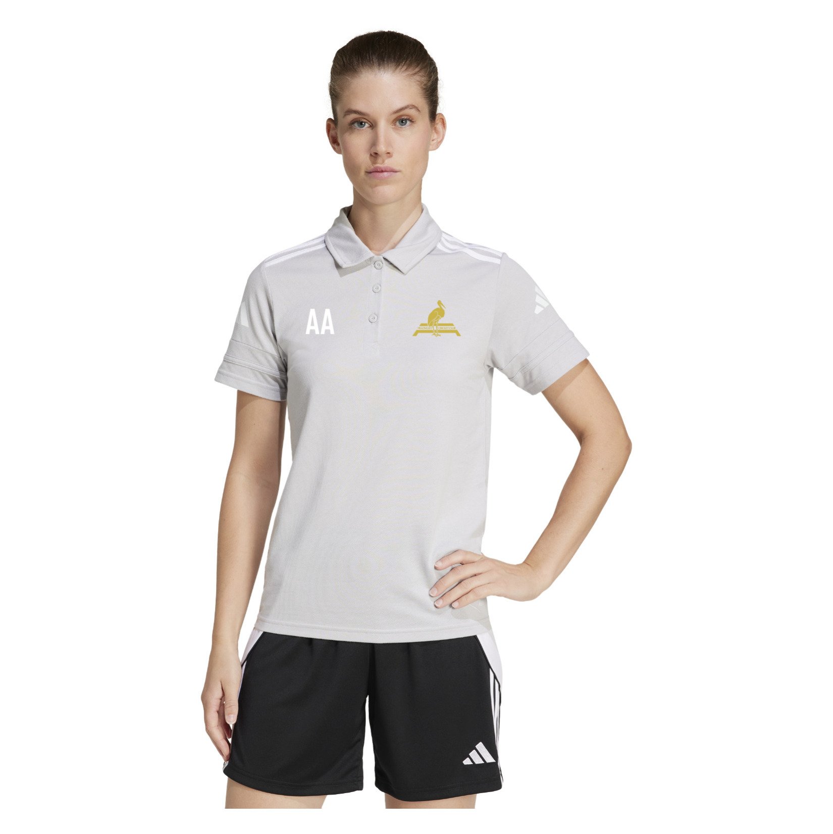 adidas Squadra 25 Cotton Polo (W) - Team Light Grey/White