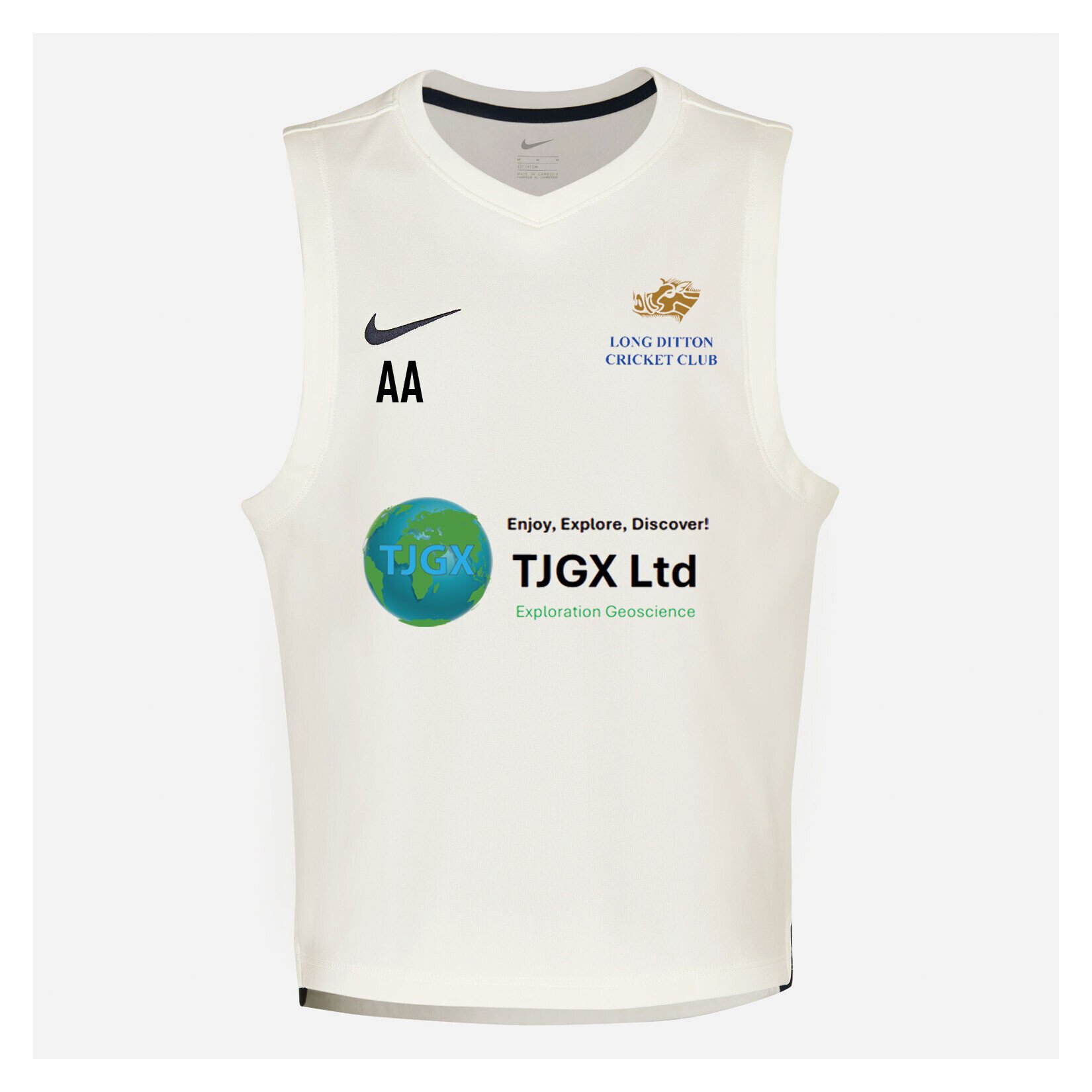 Zelus-Nike Cricket Sleeveless Thermal Top - Sail/Obsidian