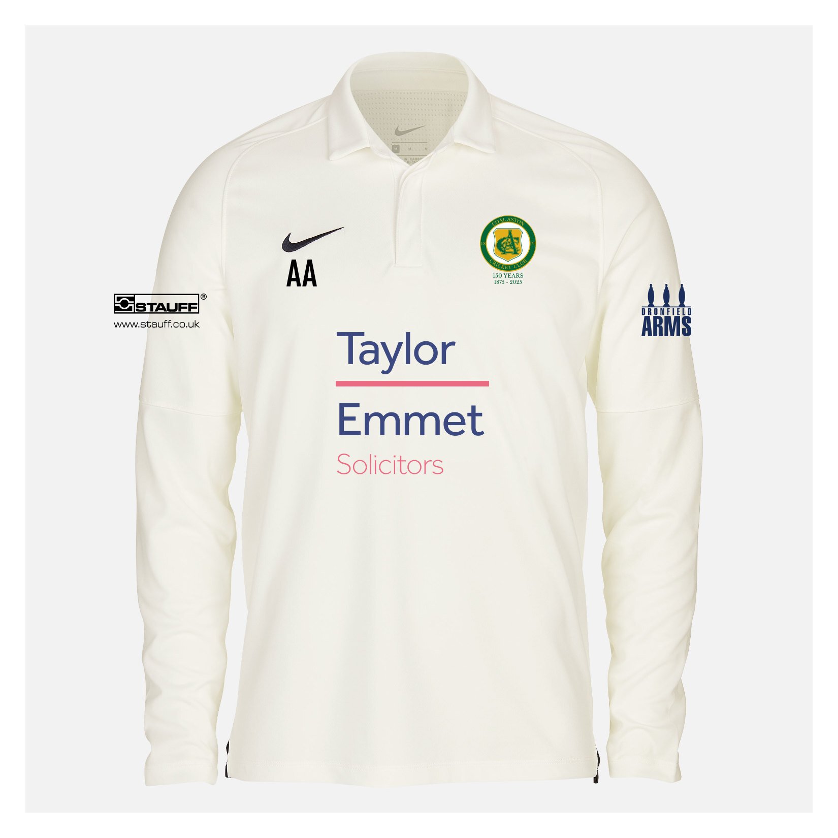 Zelus-Nike Cricket Long Sleeve Game Polo - Sail/Obsidian