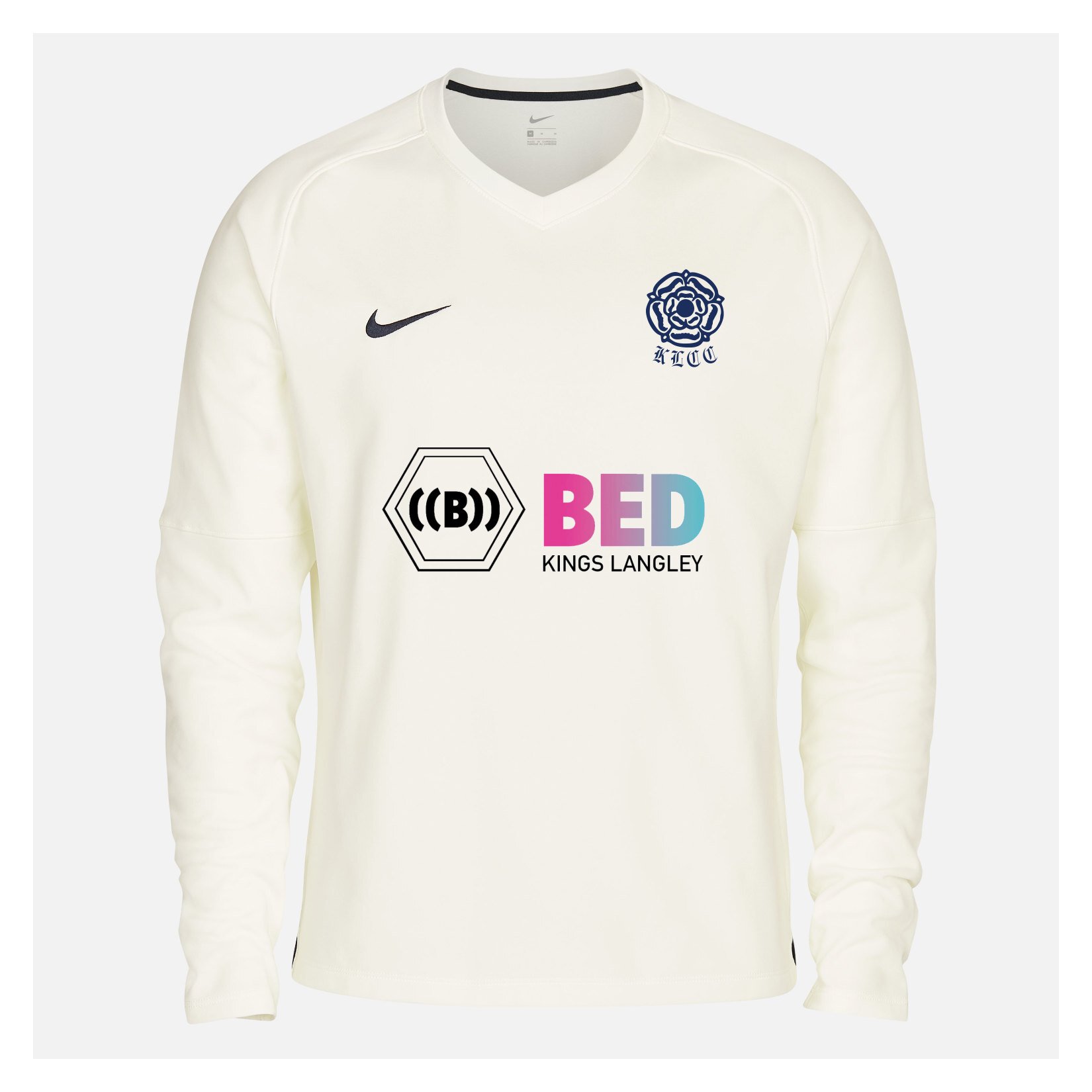 Zelus-Nike Cricket Long Sleeve Thermal Top - Sail/Obsidian