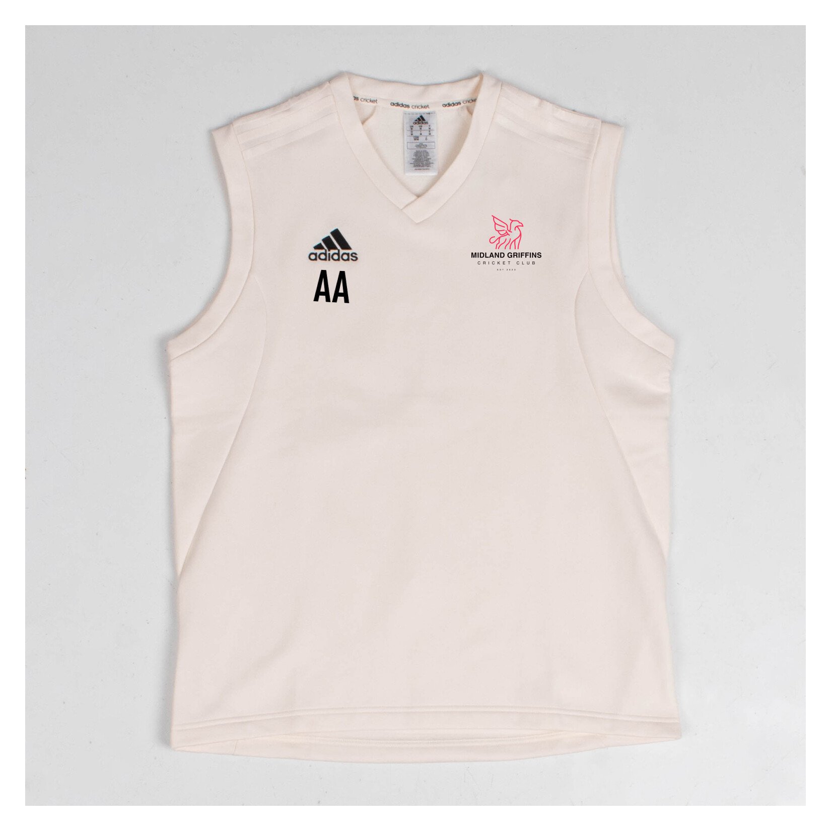 adidas-SS Elite Sleeveless Cricket Sweater - Chalk