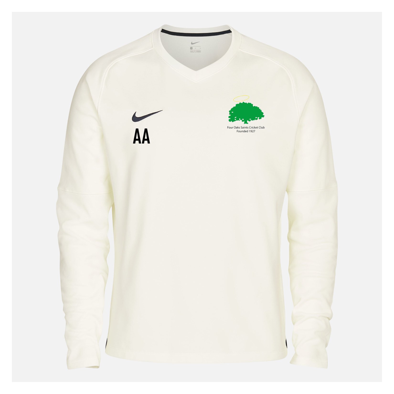 Zelus-Nike Cricket Long Sleeve Thermal Top - Sail/Obsidian