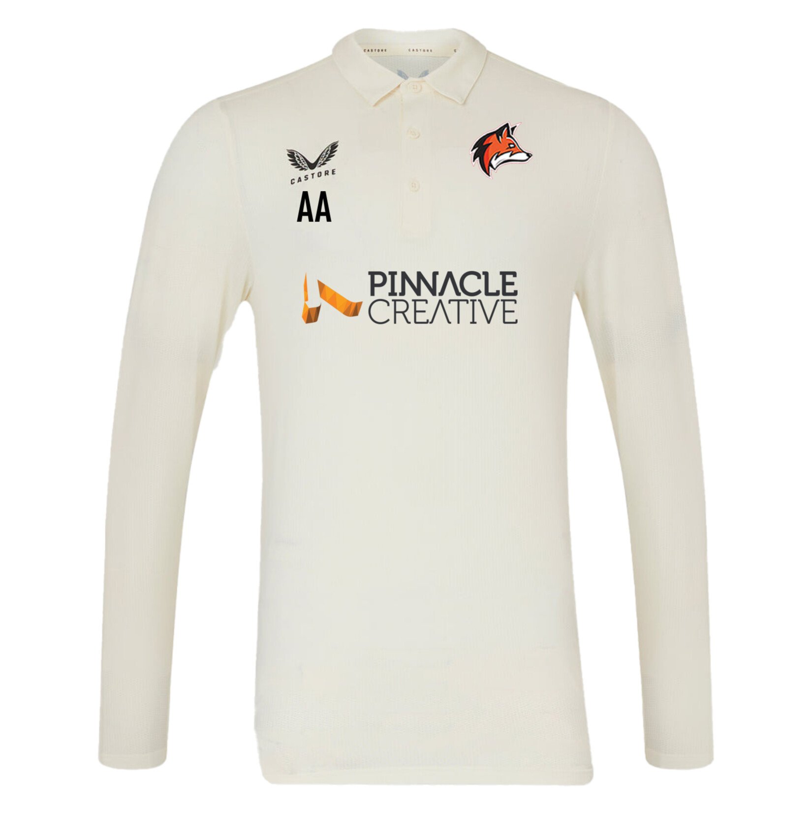 Castore Cricket LS Polo Tech - Cream/Black