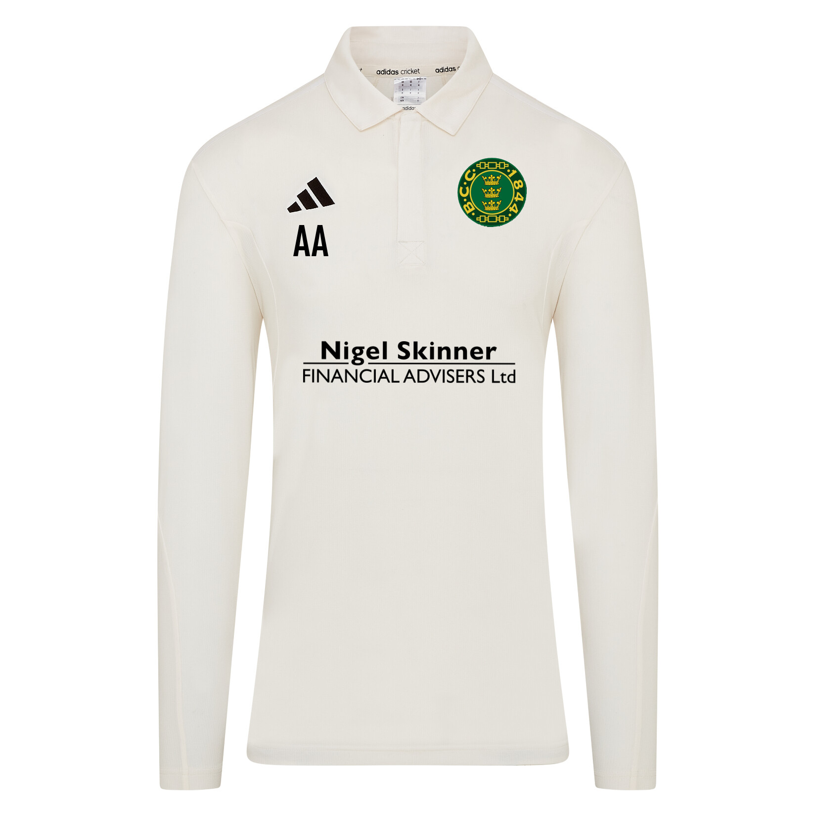 adidas-SS Elite Long-Sleeve Polo Shirt - Ivory/White