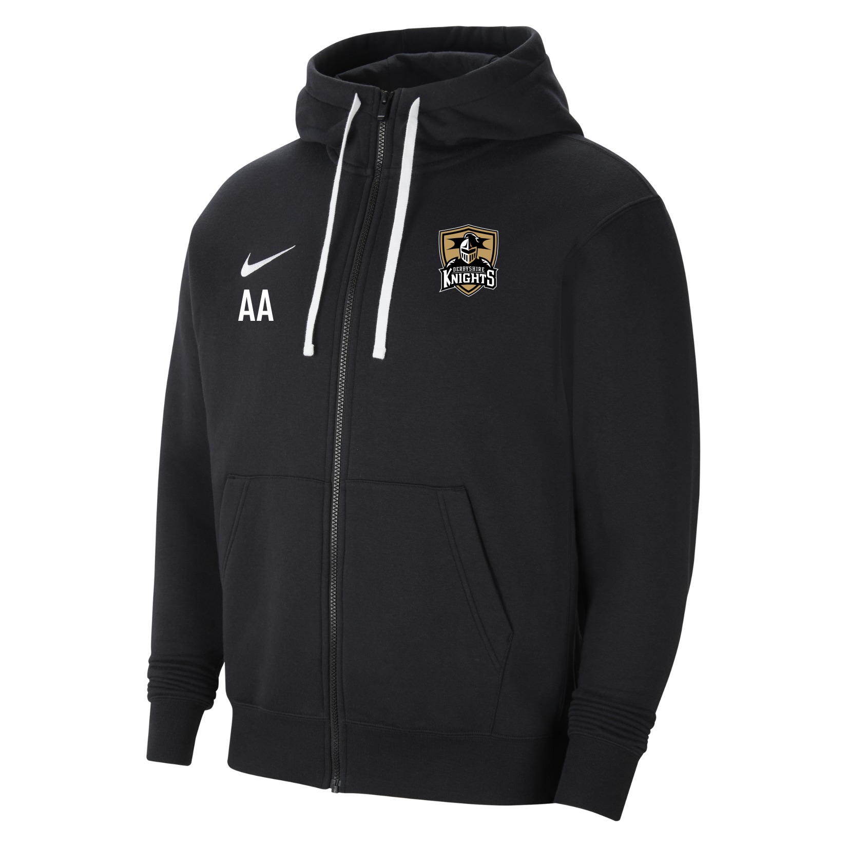 Nike Team Club 20 Fleece Full-Zip Hoodie - Black/White/White