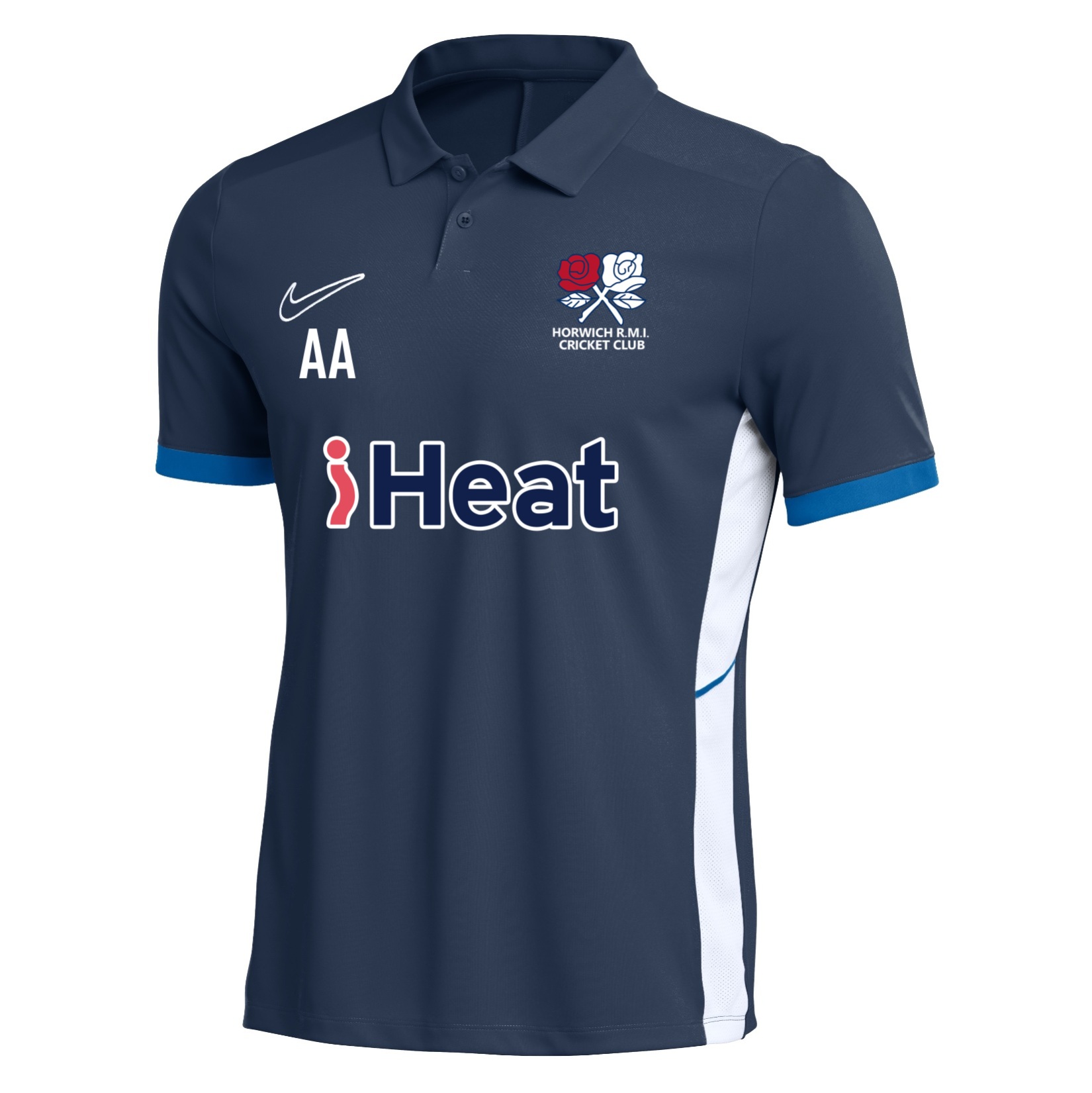 Nike Dri-FIT Academy 25 Polo - Obsidian/Royal Blue/White