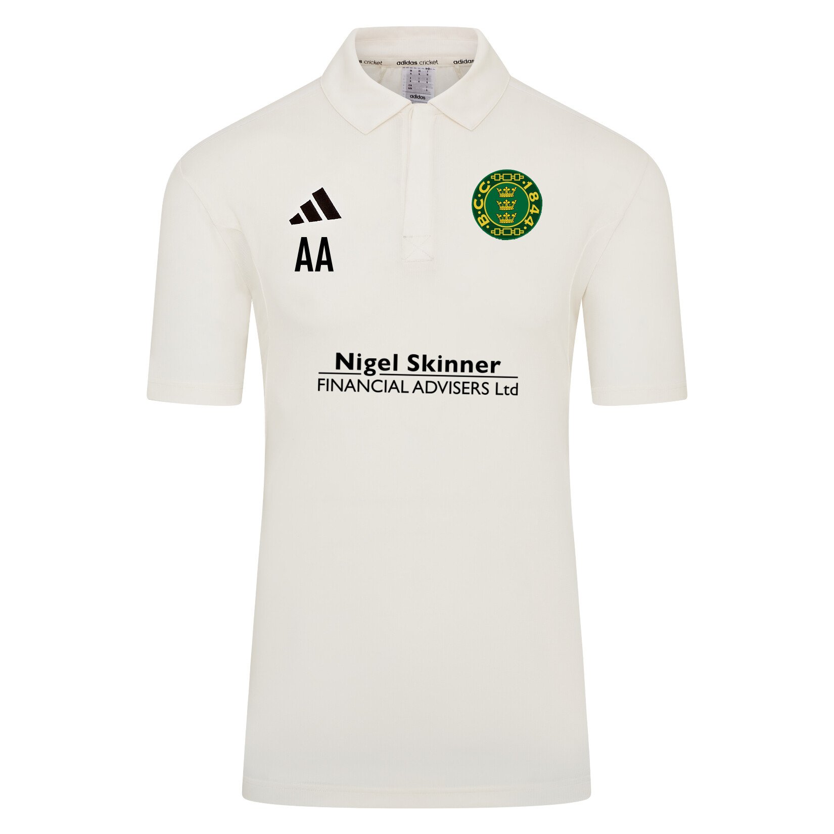 adidas-SS Elite Short Sleeve Cricket Shirt - Ivory/White
