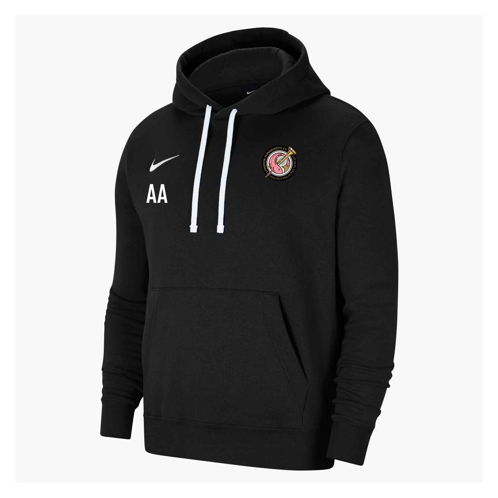 Nike Team Club 20 Fleece Hoodie (M) - Black/White/White