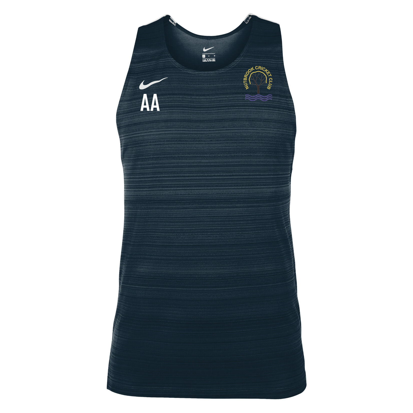 Zelus-Nike Dry Miler Mens Singlet - Obsidian/White