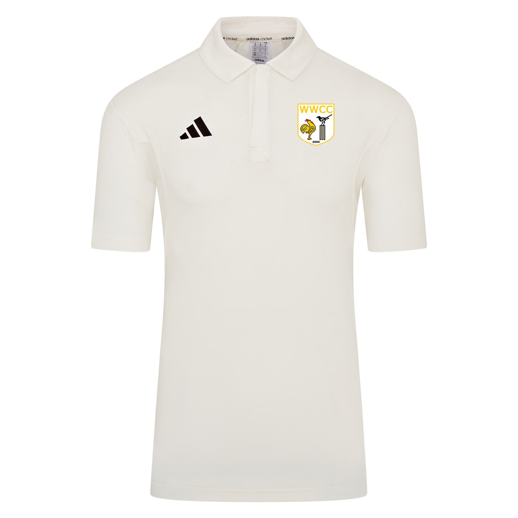 adidas-SS Elite Short Sleeve Cricket Shirt - Ivory/White