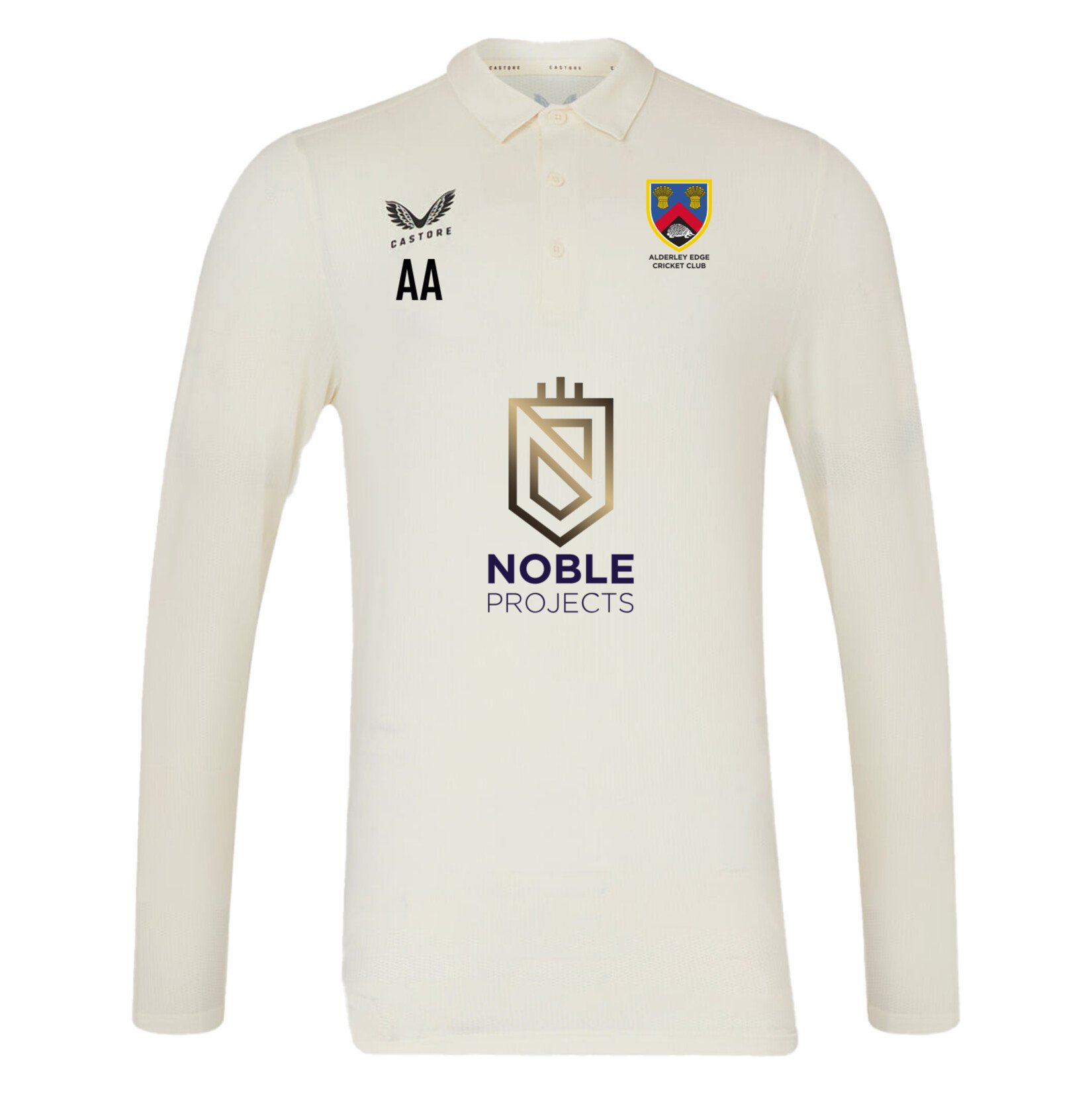 Castore Cricket LS Polo Tech - Cream/Black