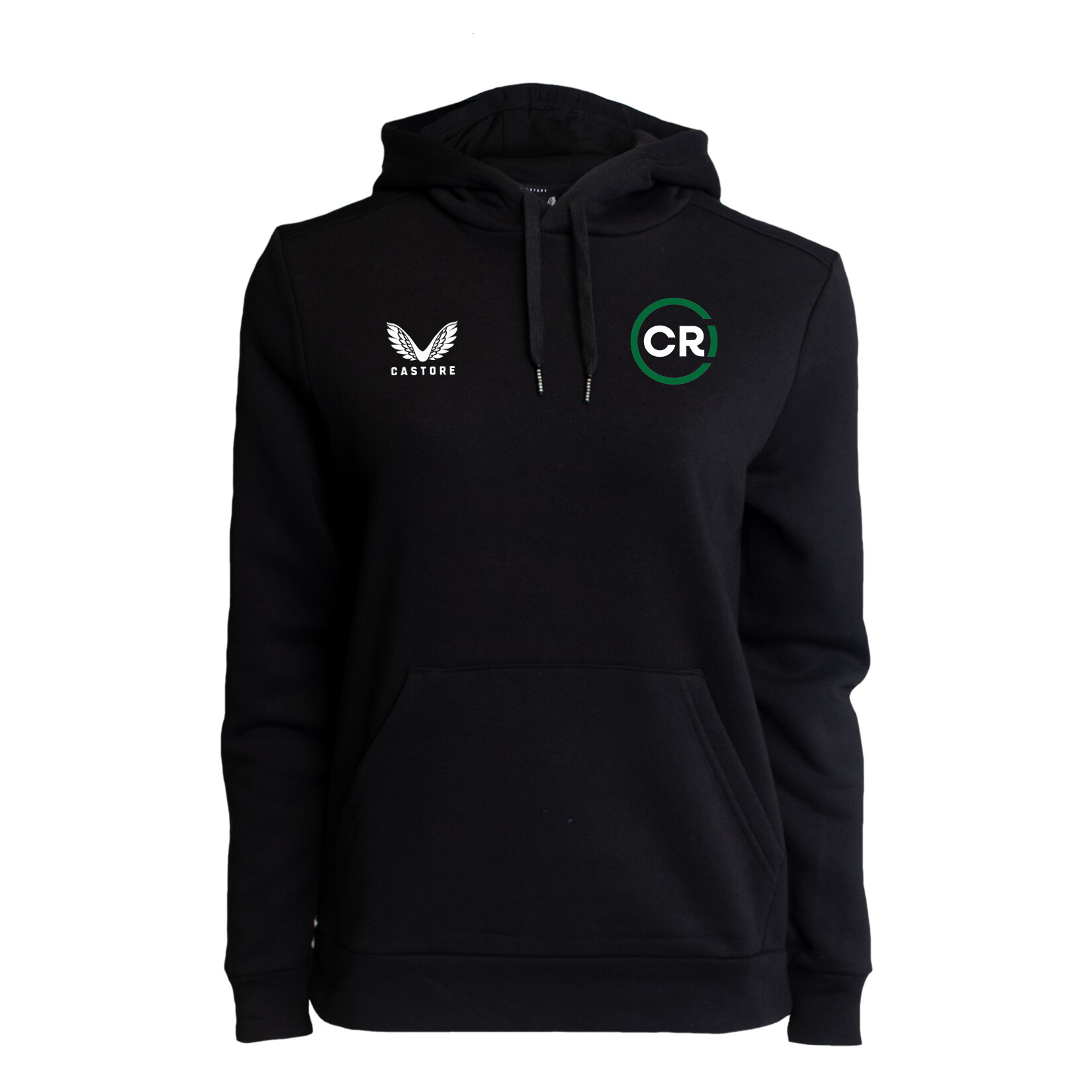 Castore Cotton Womens Brushback Hoody - Black/White