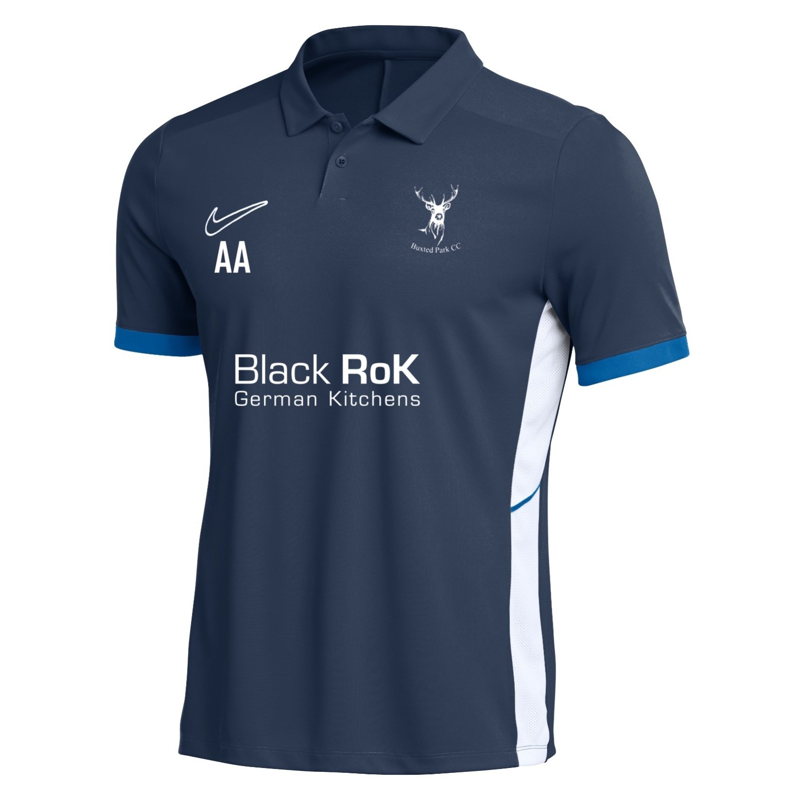 Nike Dri-FIT Academy 25 Polo - Obsidian/Royal Blue/White