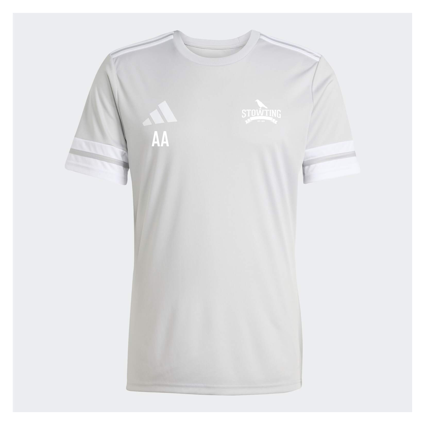 adidas Squadra 25 Short-Sleeve Jersey - Team Light Grey/White