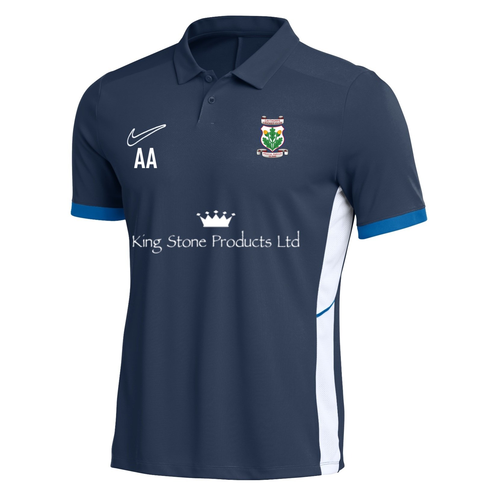 Nike Dri-FIT Academy 25 Polo - Obsidian/Royal Blue/White