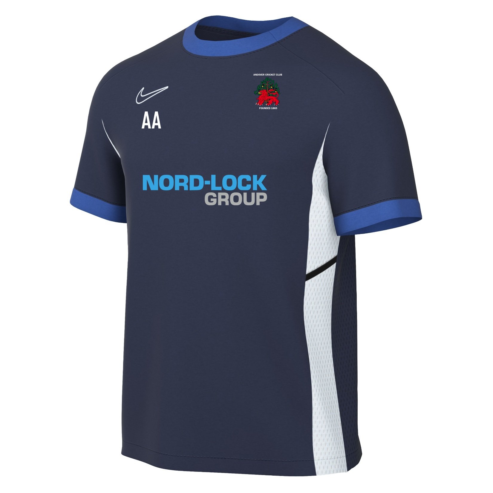 Nike Academy 25 Short-Sleeve Training Top - Obsidian/Royal Blue/White