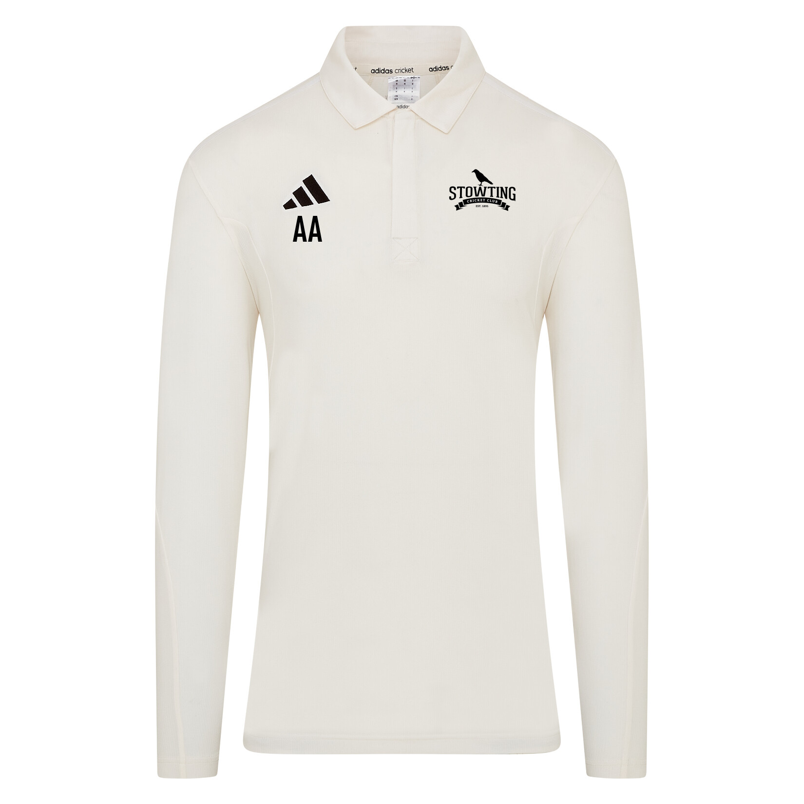 adidas-SS Elite Long-Sleeve Polo Shirt - Ivory/White