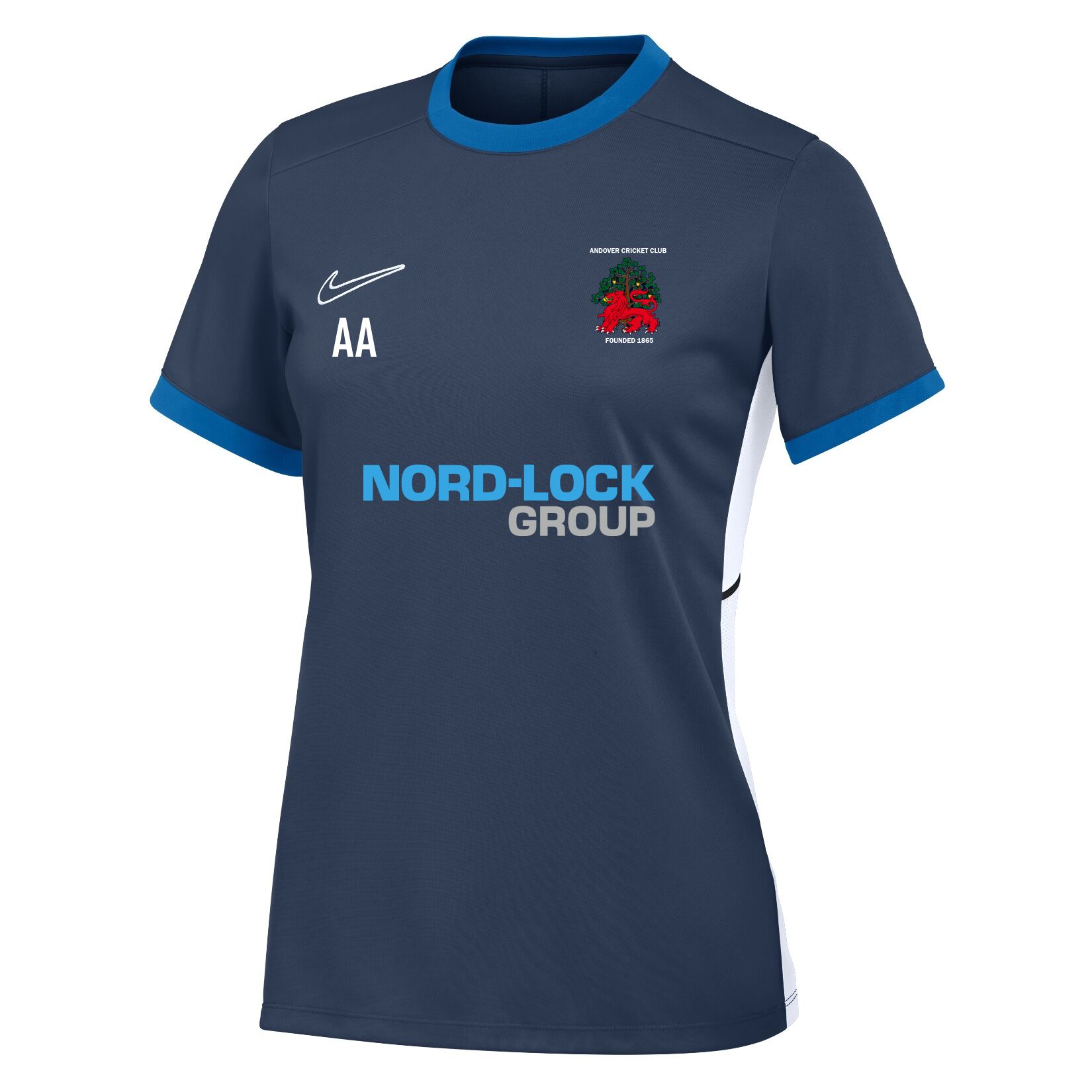 Nike Academy 25 Short-Sleeve Training Top (W) - Obsidian/Royal Blue/White