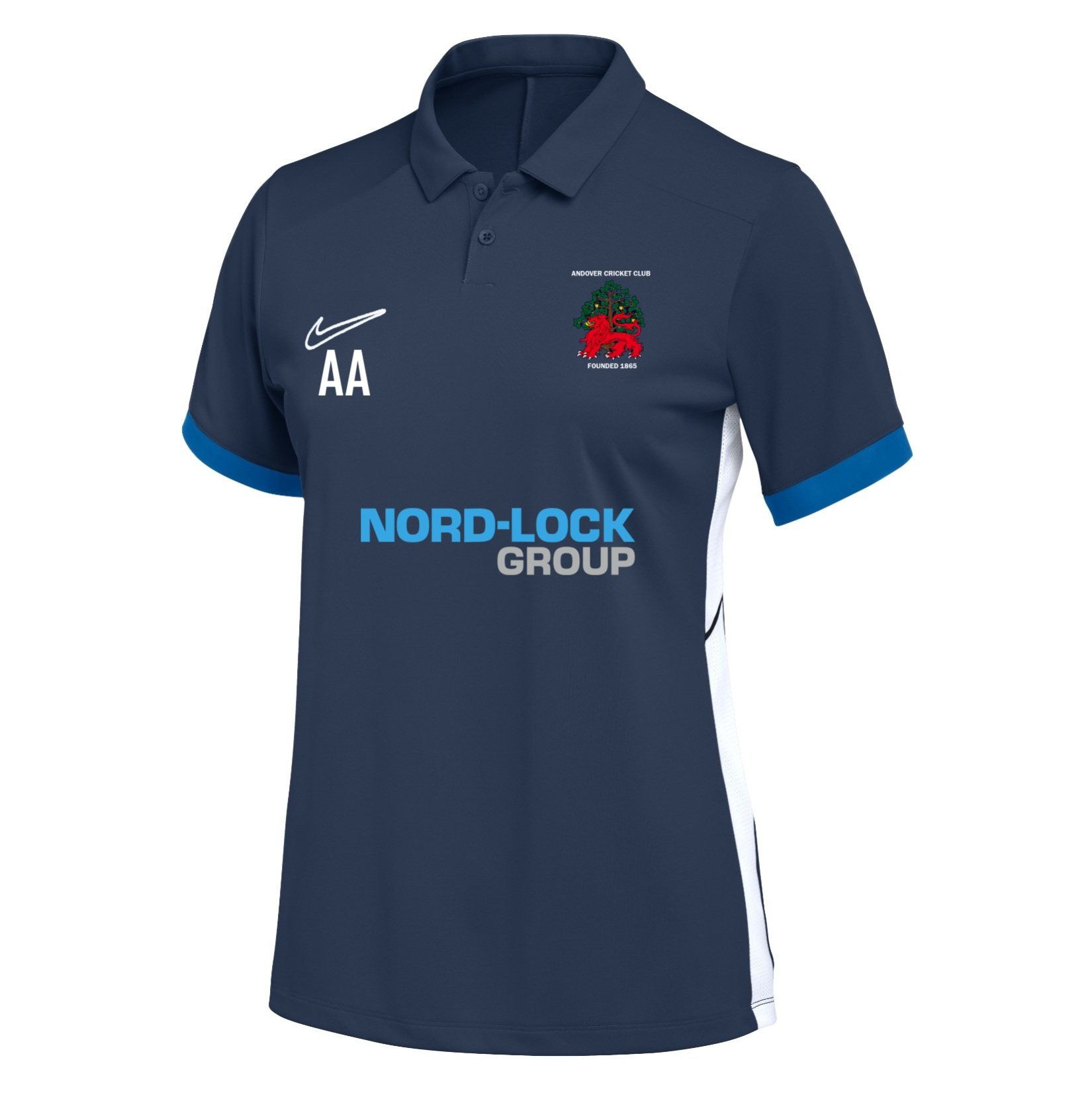 Nike Dri-FIT Academy 25 Polo (W) - Obsidian/Royal Blue/White