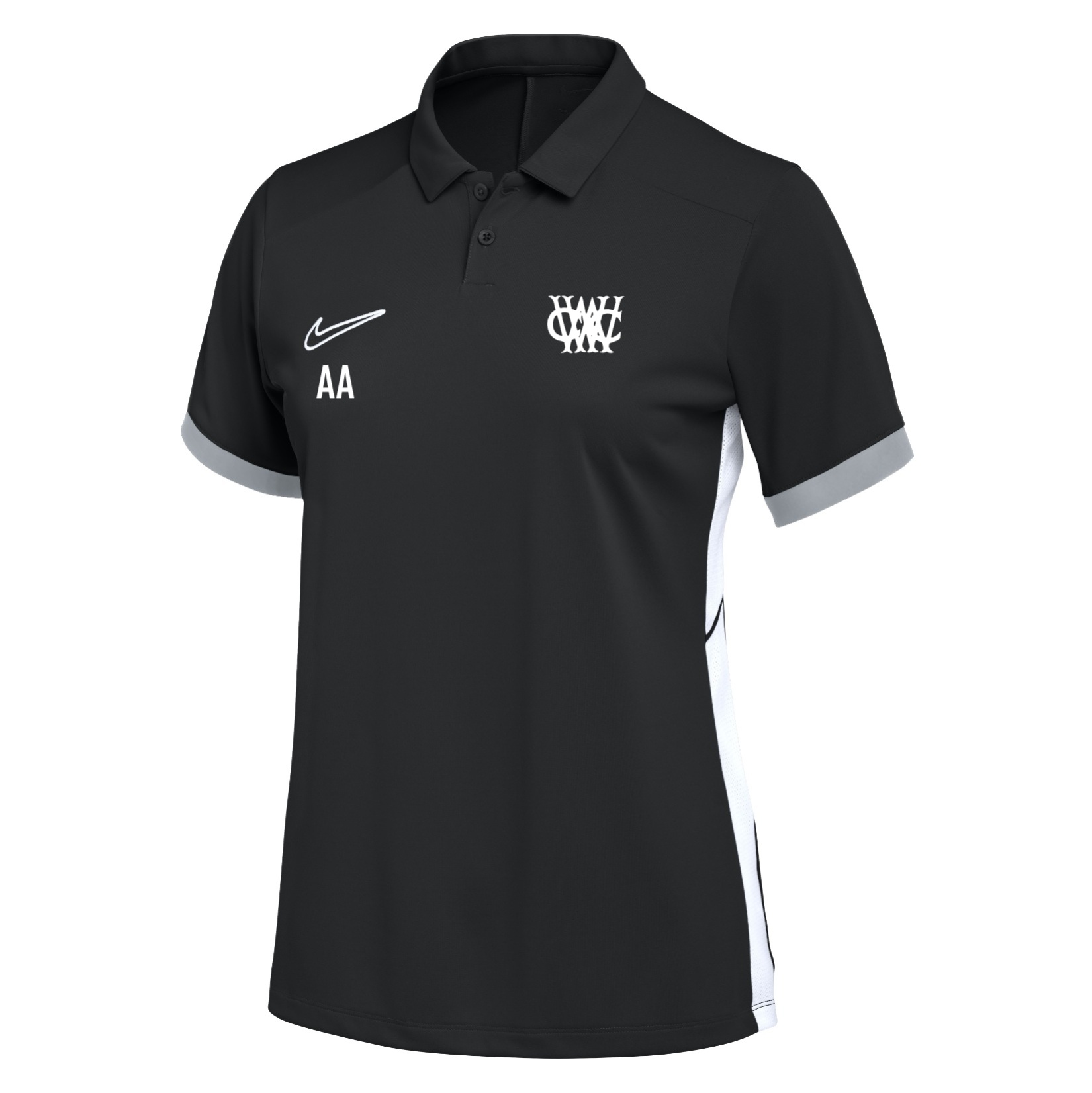 Nike Dri-FIT Academy 25 Polo (W) - Black/White/White