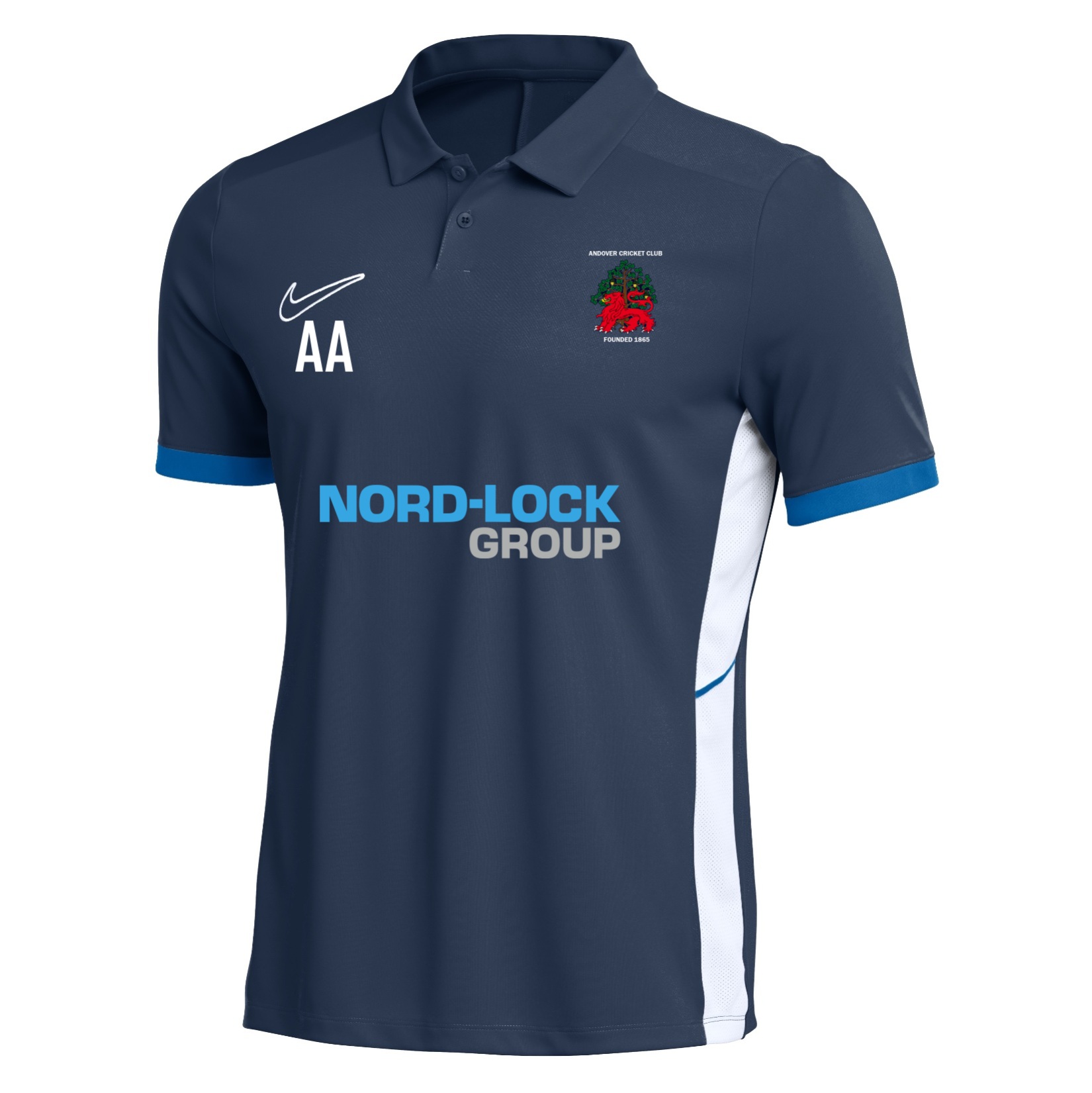 Nike Dri-FIT Academy 25 Polo - Obsidian/Royal Blue/White