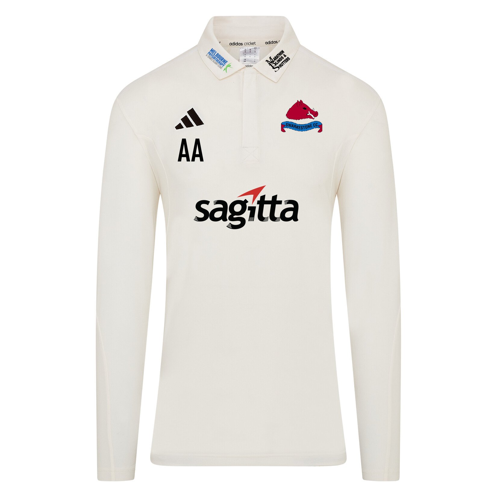 adidas-SS Elite Long-Sleeve Polo Shirt - Ivory/White