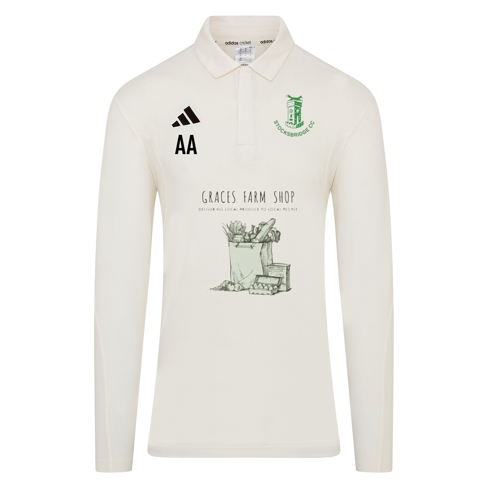 adidas-SS Elite Long-Sleeve Polo Shirt - Ivory/White
